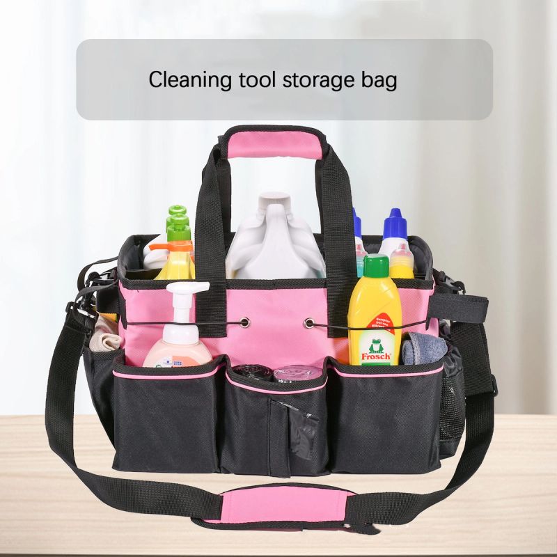 Multi-pocket Cleaning Tool Storage Bag Janitorial Cleaning Caddy Contract Manufacturer for Work Bags