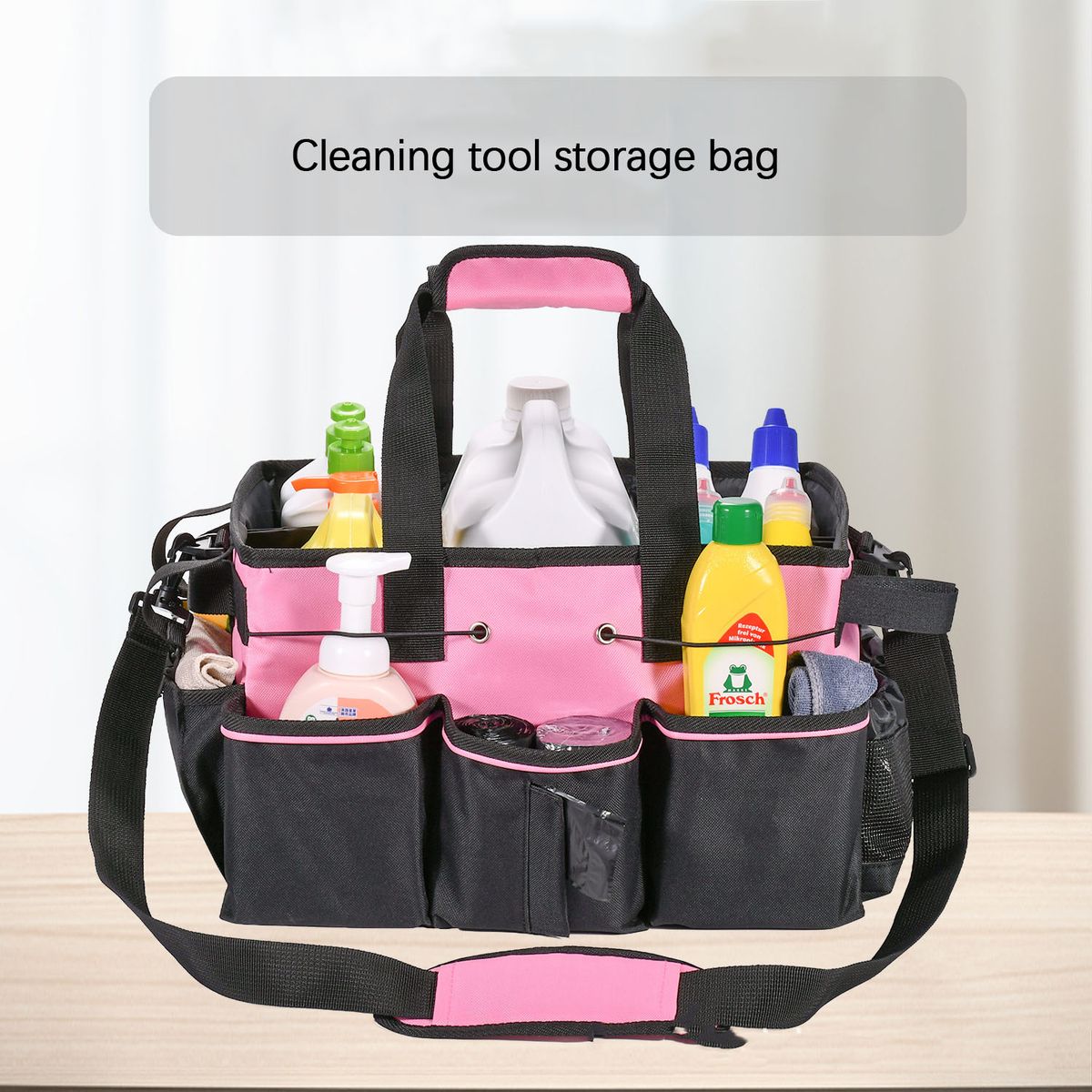 Multi-pocket Cleaning Tool Storage Bag Janitorial Cleaning Caddy Contract Manufacturer for Work Bags