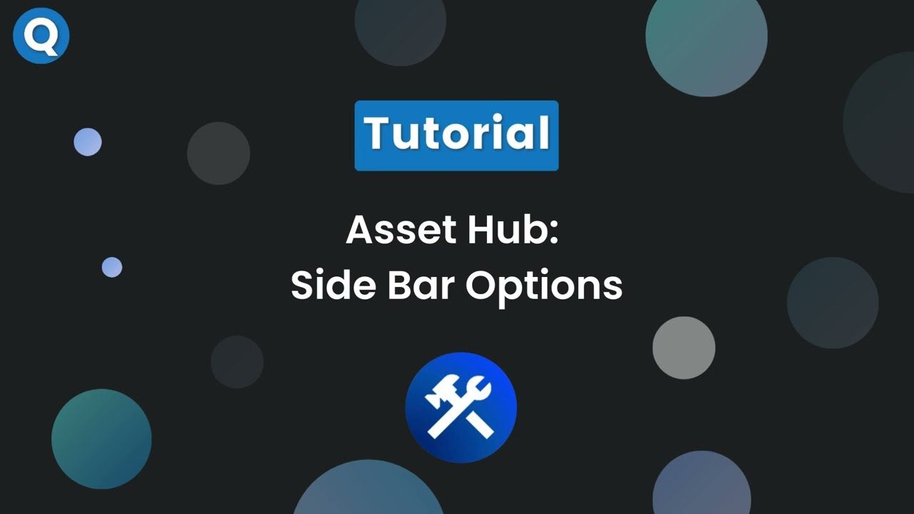 Asset Hub - Side Bar Options