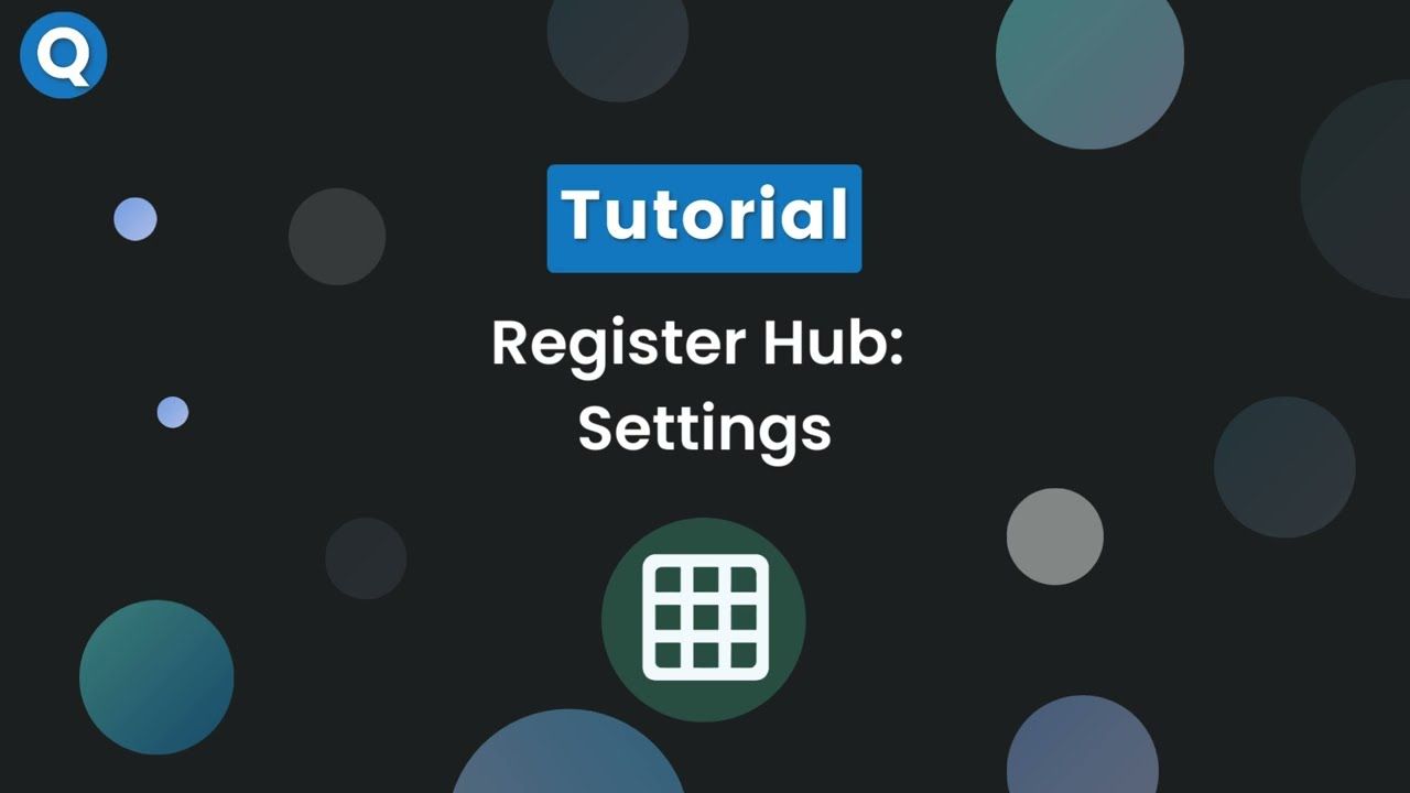 Register Hub - Settings