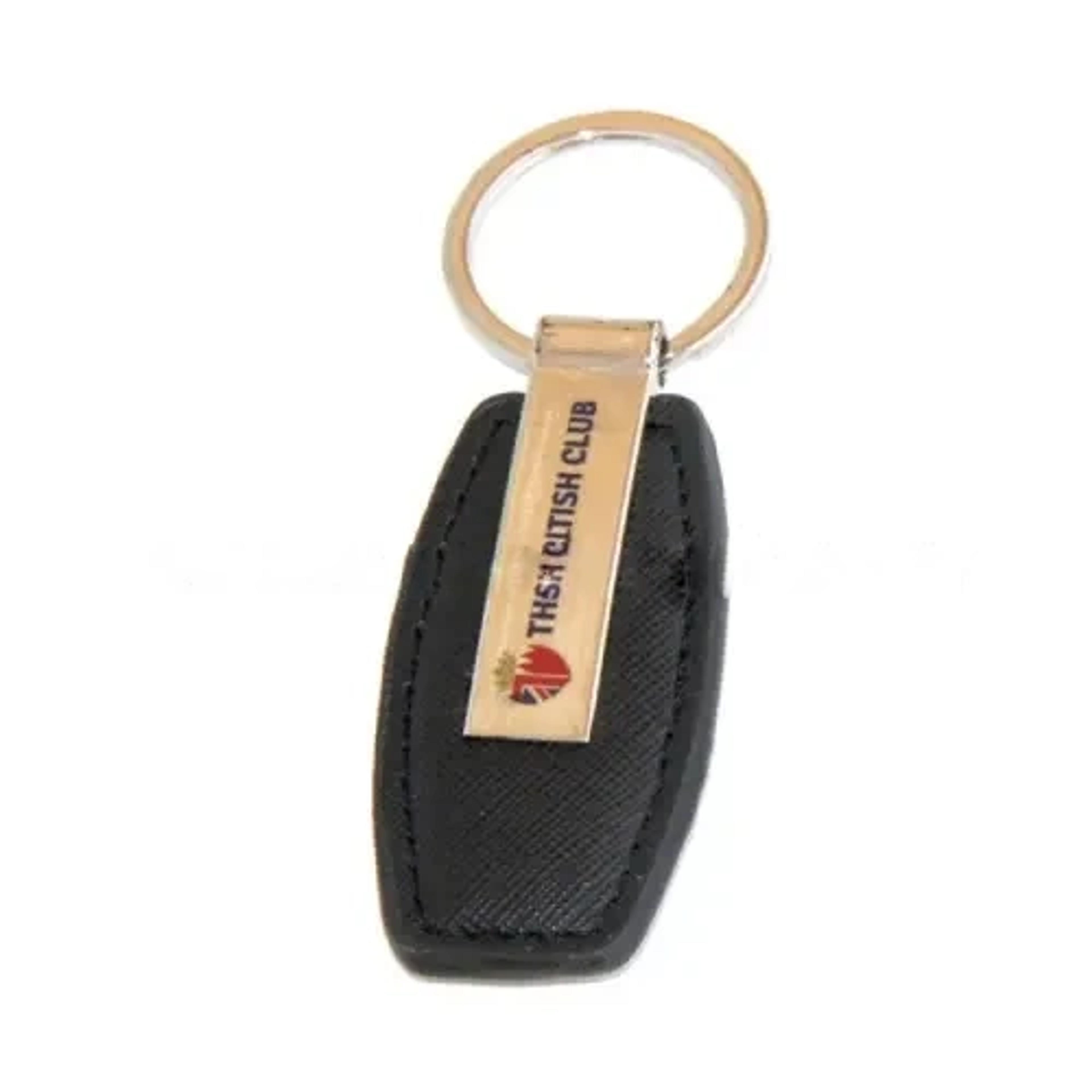 Metal with Leather Keychain