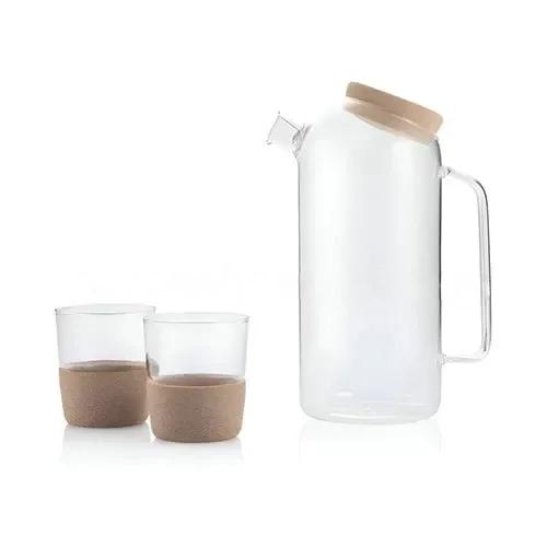 Glass Carafe With 2 Tumblers
