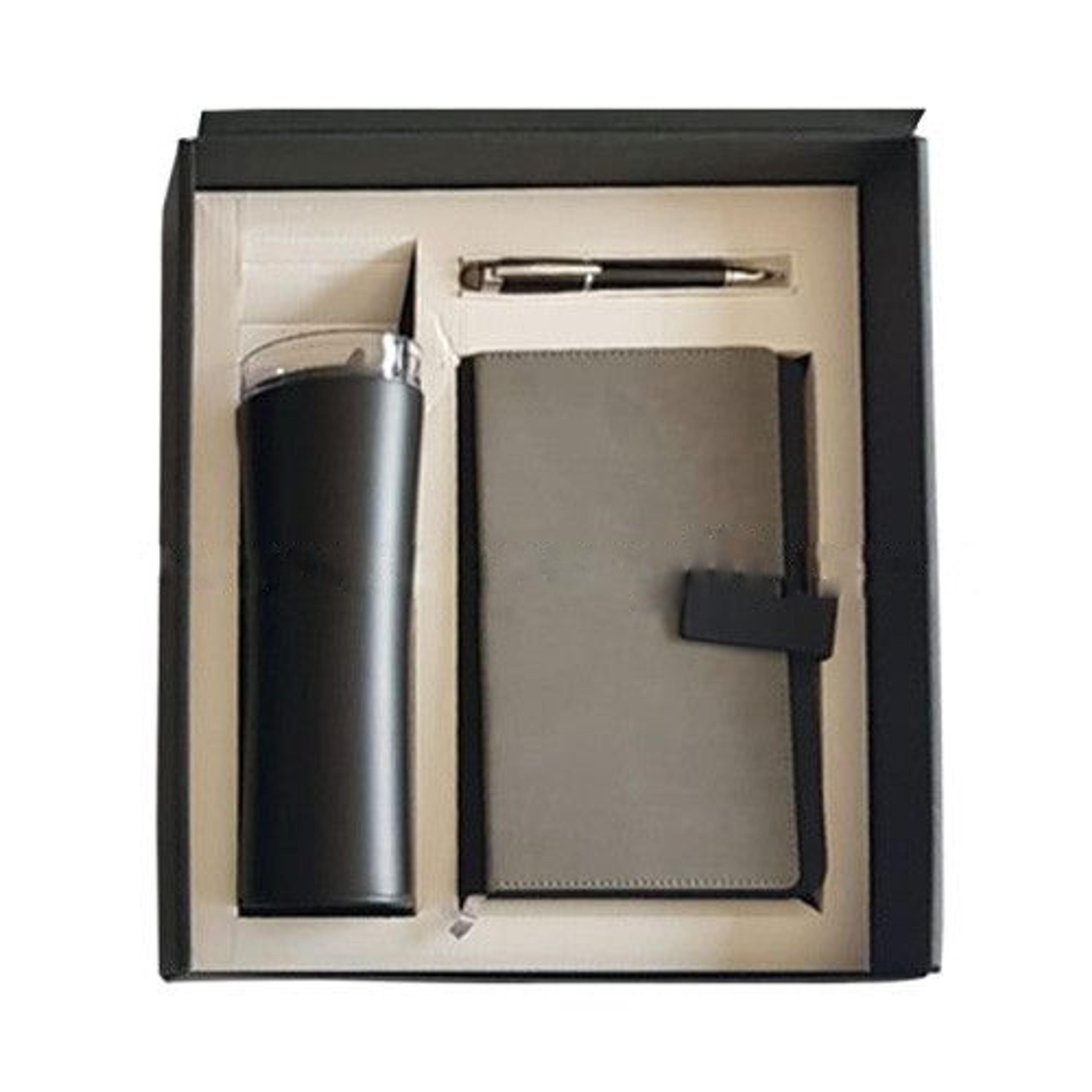 Sleek Push Button Tumbler, Premium Notebook & Pen