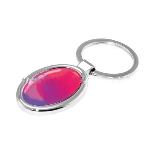 Oval Shape Metal Keychain
