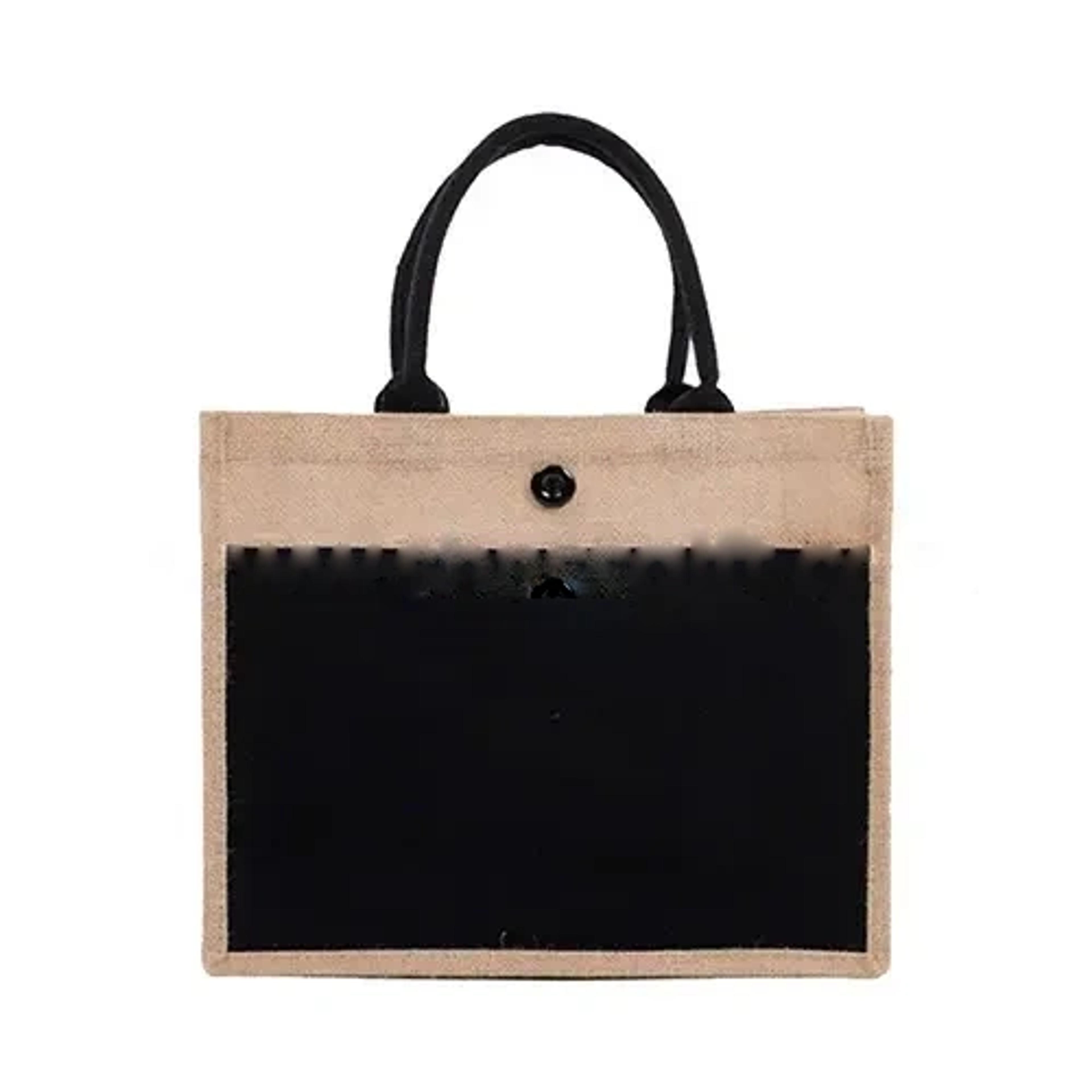 Jute Bag With Canvas Pocket