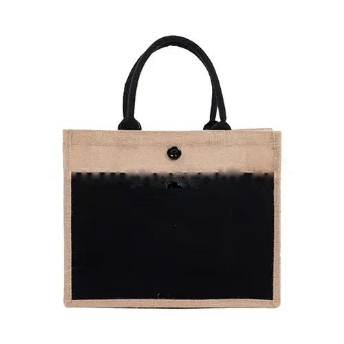 Jute Bag With Canvas Pocket