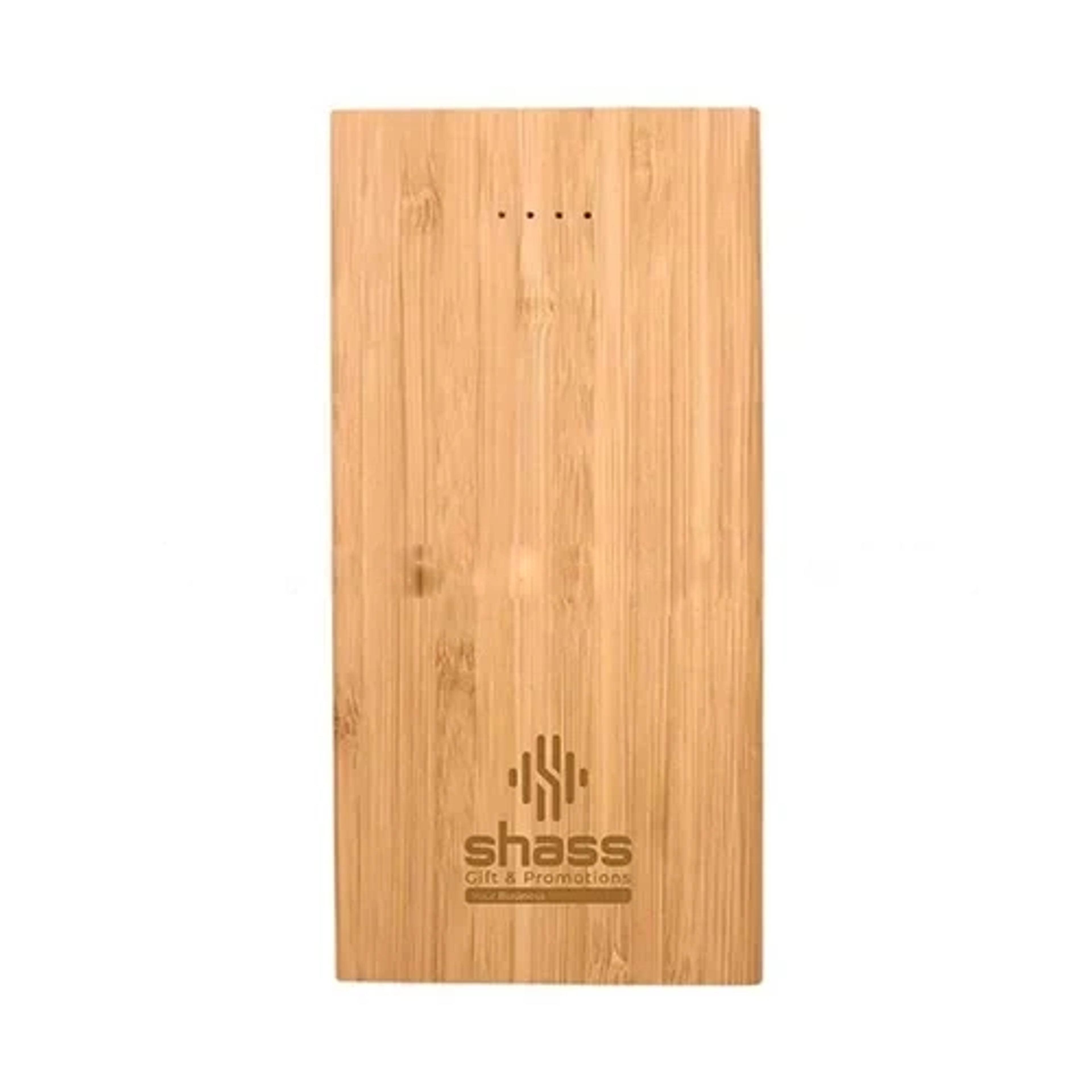 8000 mAh Bamboo Wireless Powerbank