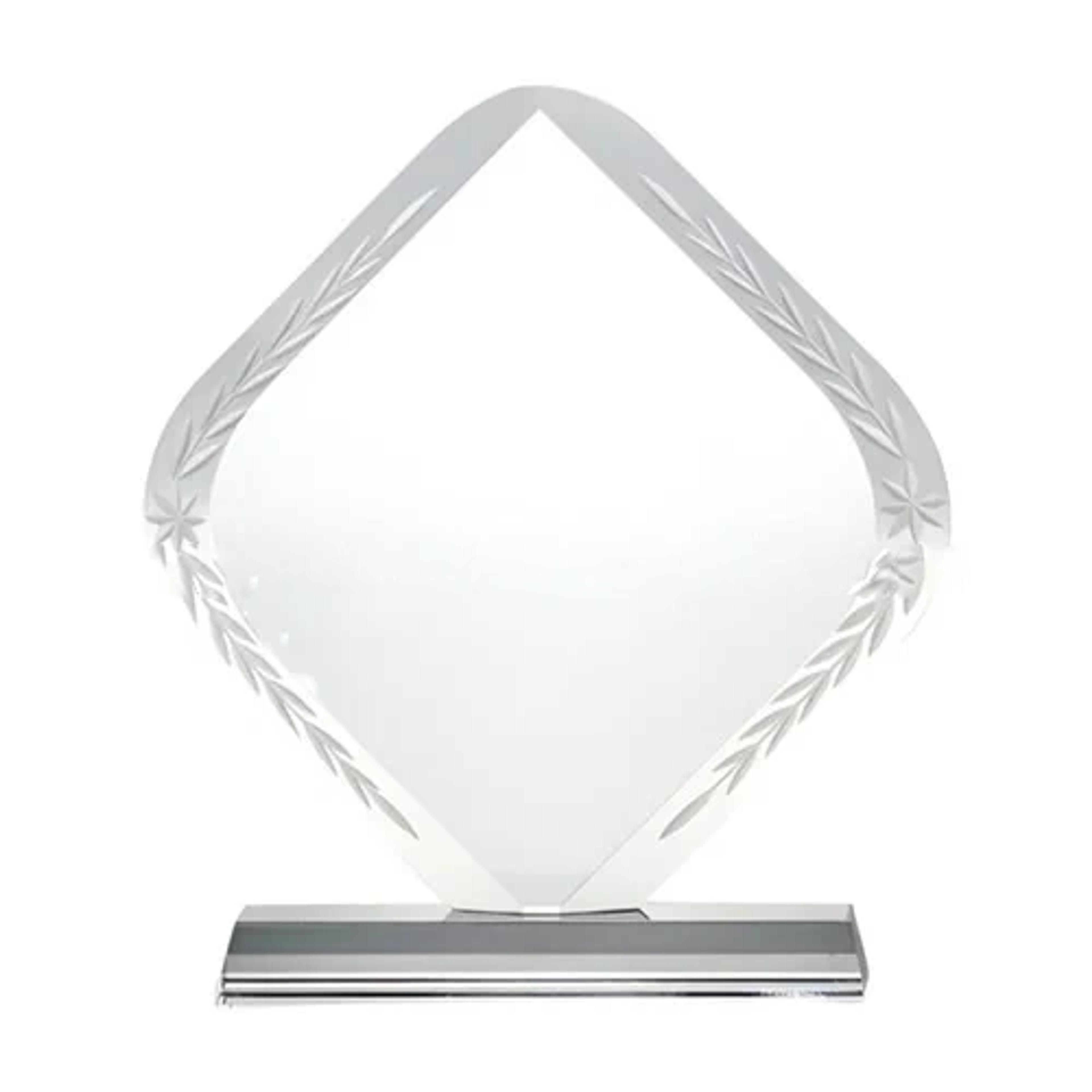 Rhombus Shaped Crystal Awards With Engraved Design