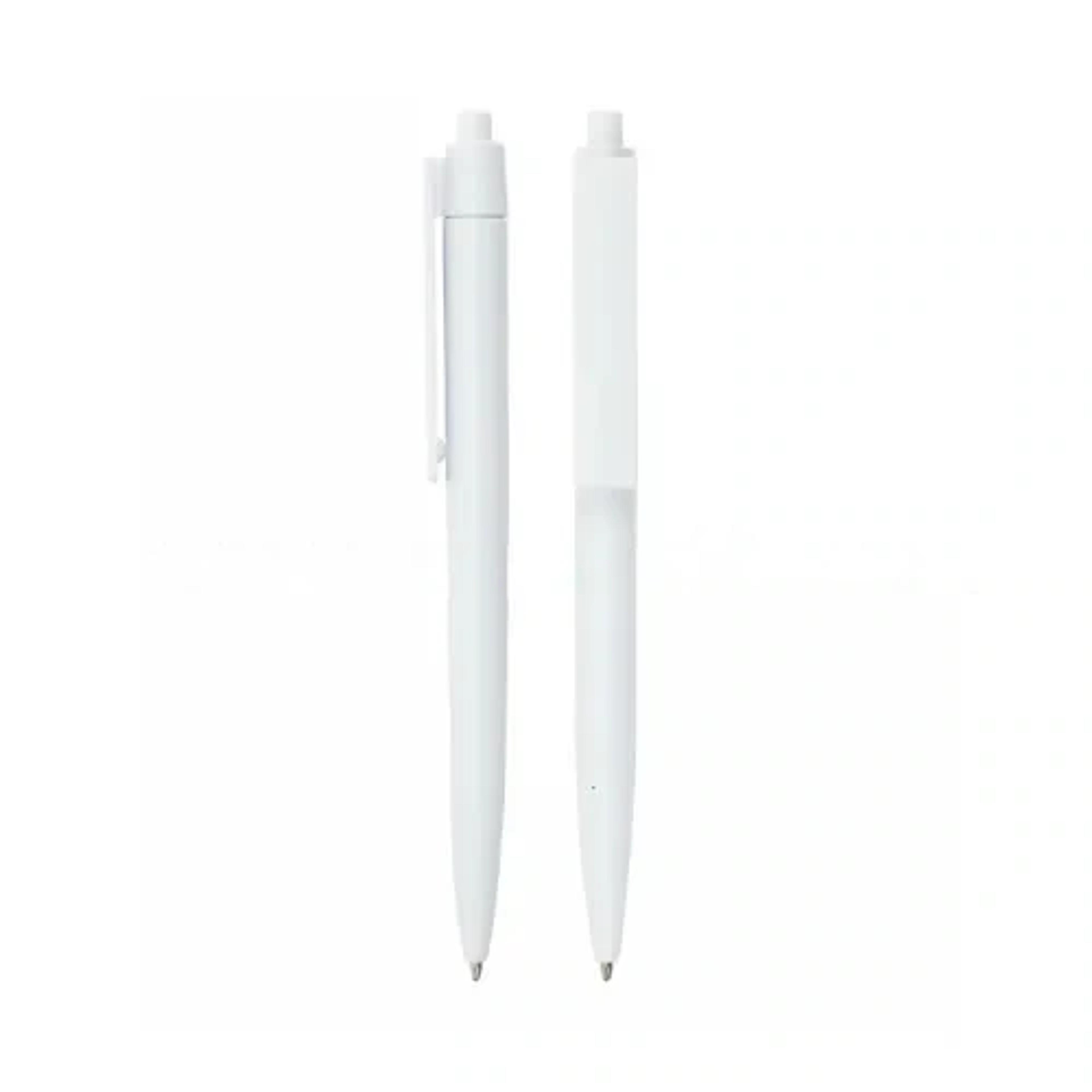 Plastic Pens White Color Push Button Wide Clip