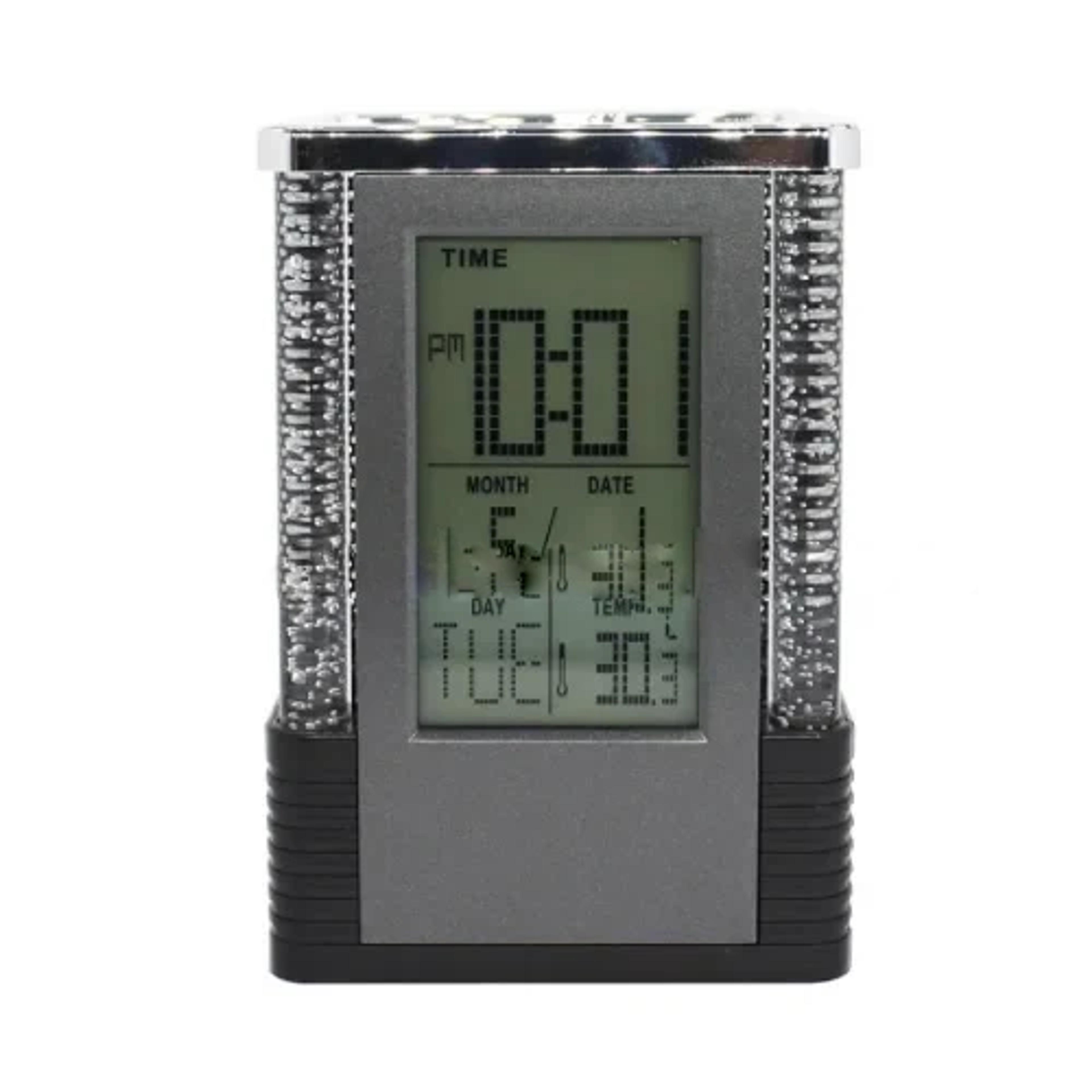 Color Changing Light Pen Holder With Digital Clock