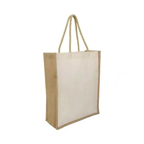Eco-neutral Cotton Shopping Bag With Jute Gusset