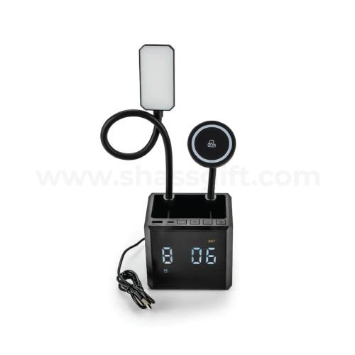Multi-functional Desk Lamp with Wireless Charger and Clock