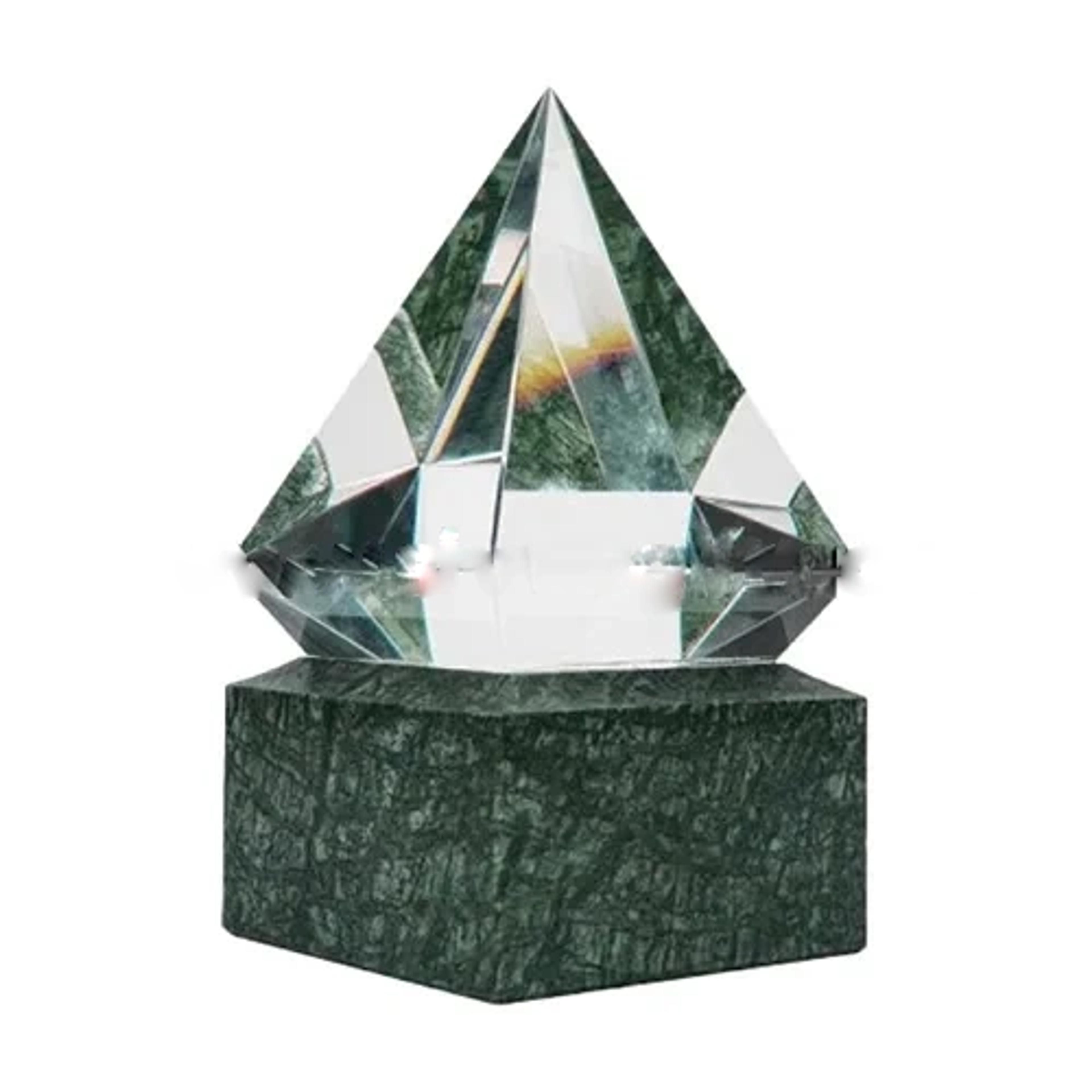 Diamond Shaped Crystal Awards With Marble Base