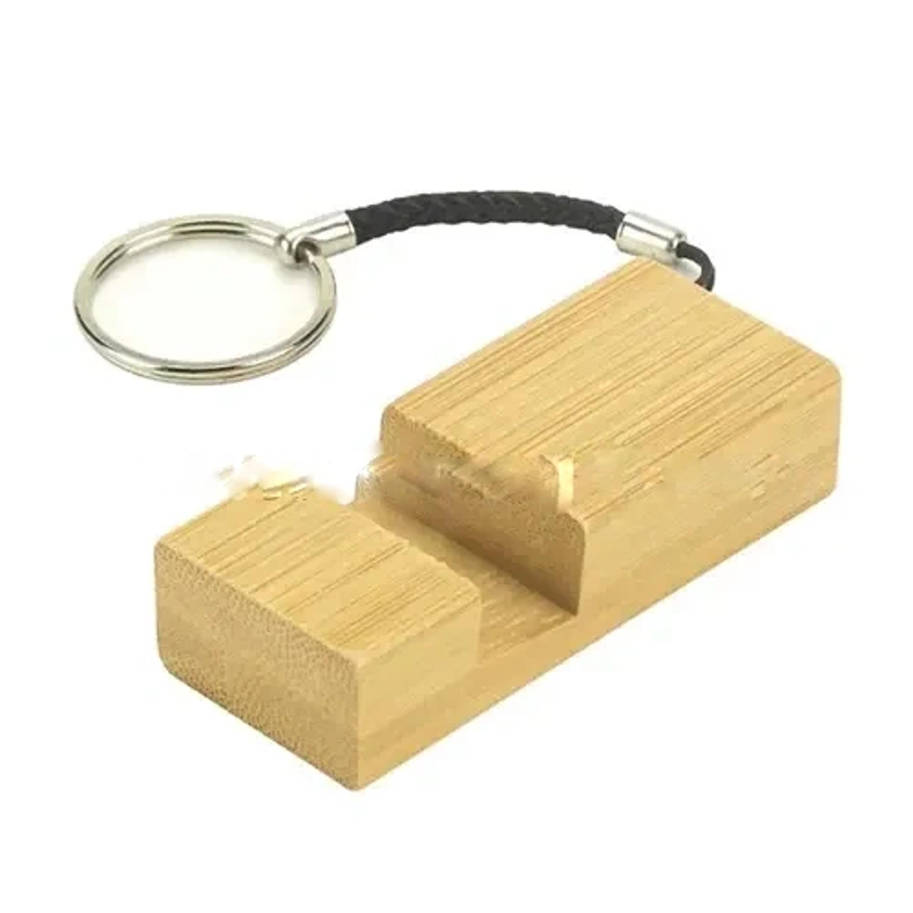 Bamboo Mobile Stand Keychain