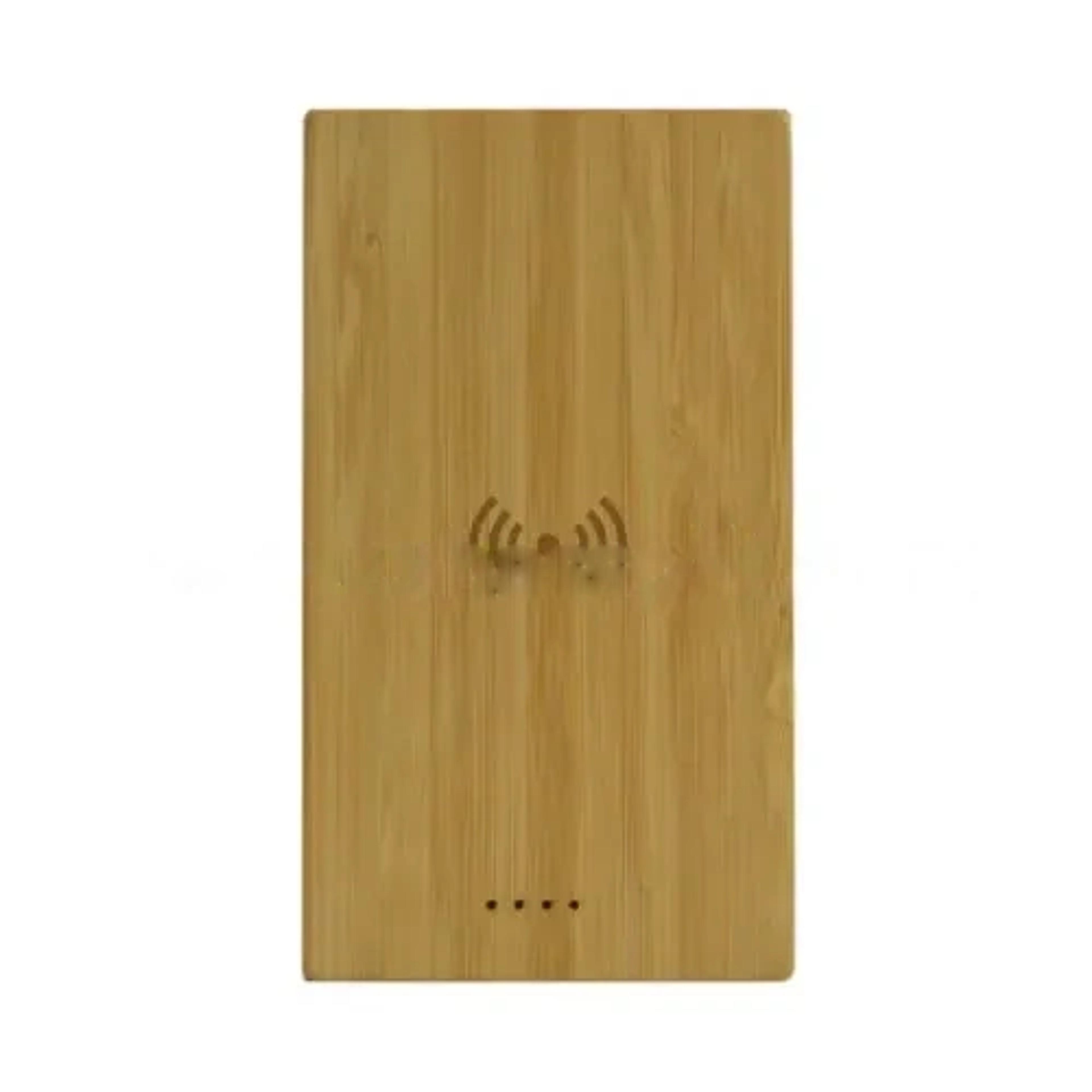 Light Up Logo Bamboo Wireless Power Bank