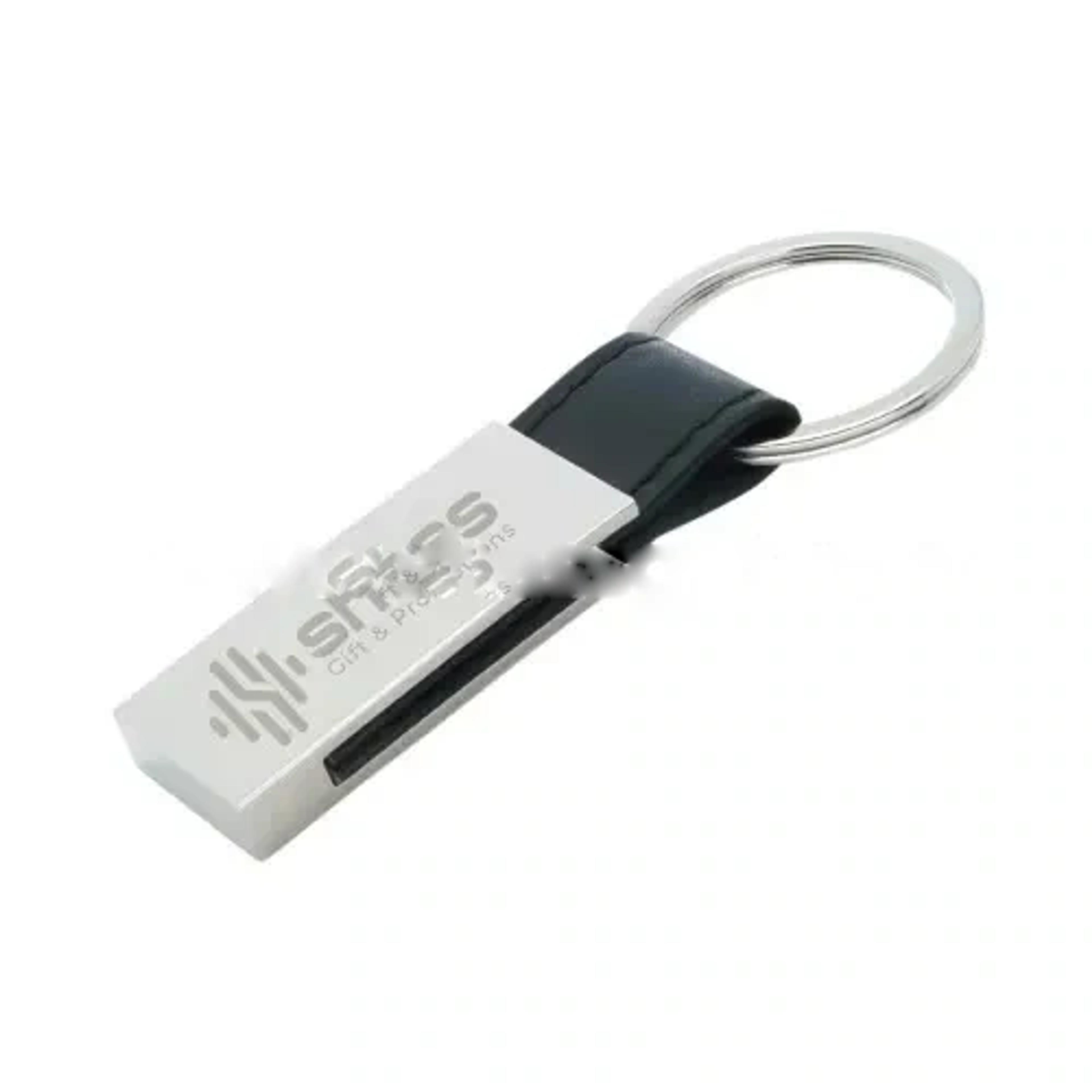 Leather Covered With Steel Keychain