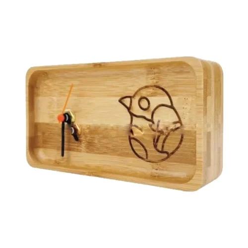 Rectangular Bamboo Desk Clock