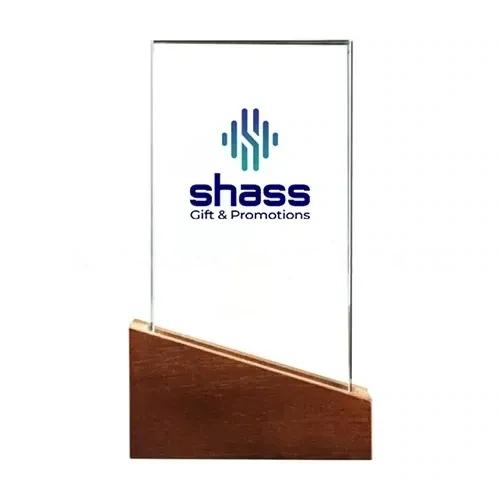 Crystal Awards With Wood Base