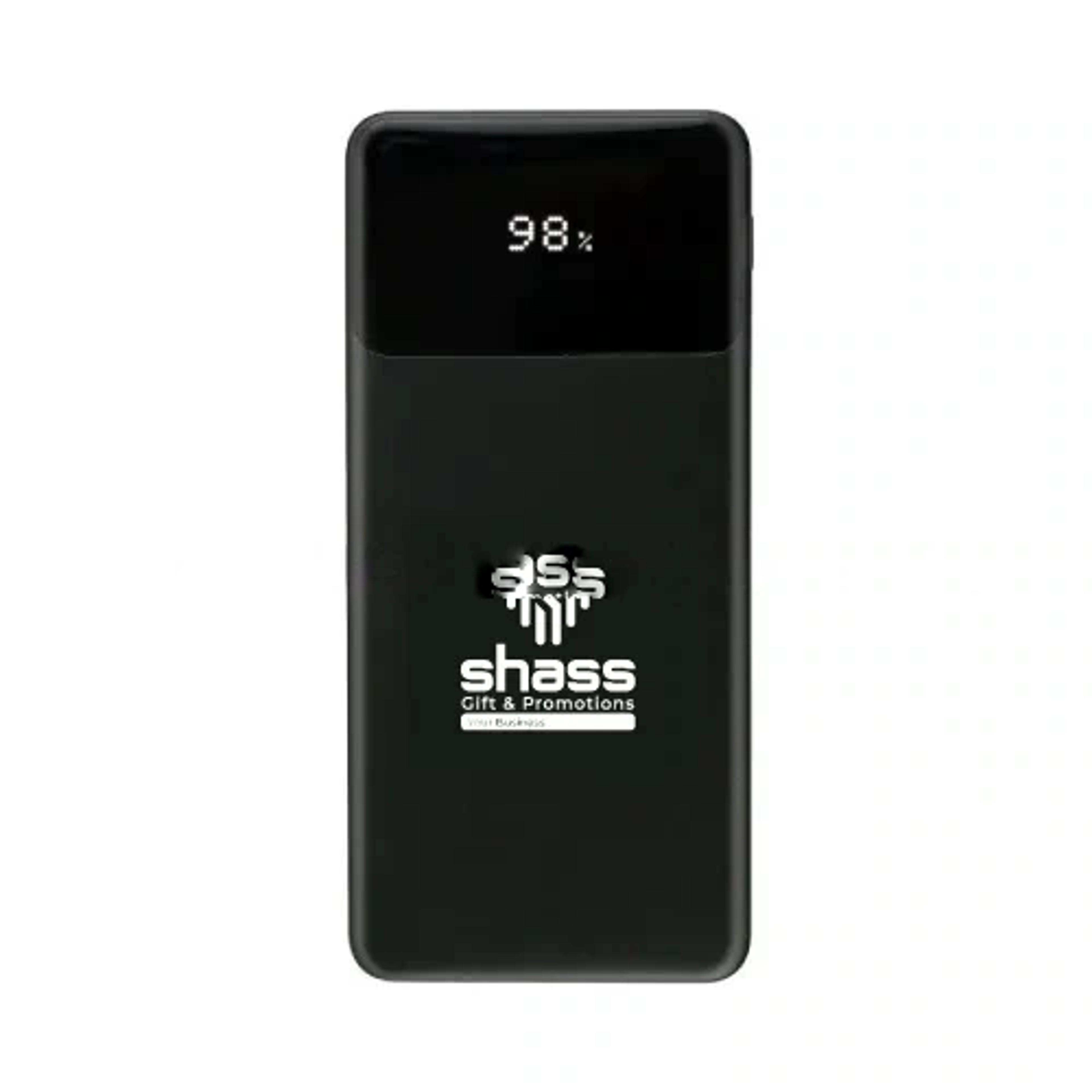 Powerbank with LED Screen 10,000 mAh &amp; Type C Built-in Cables