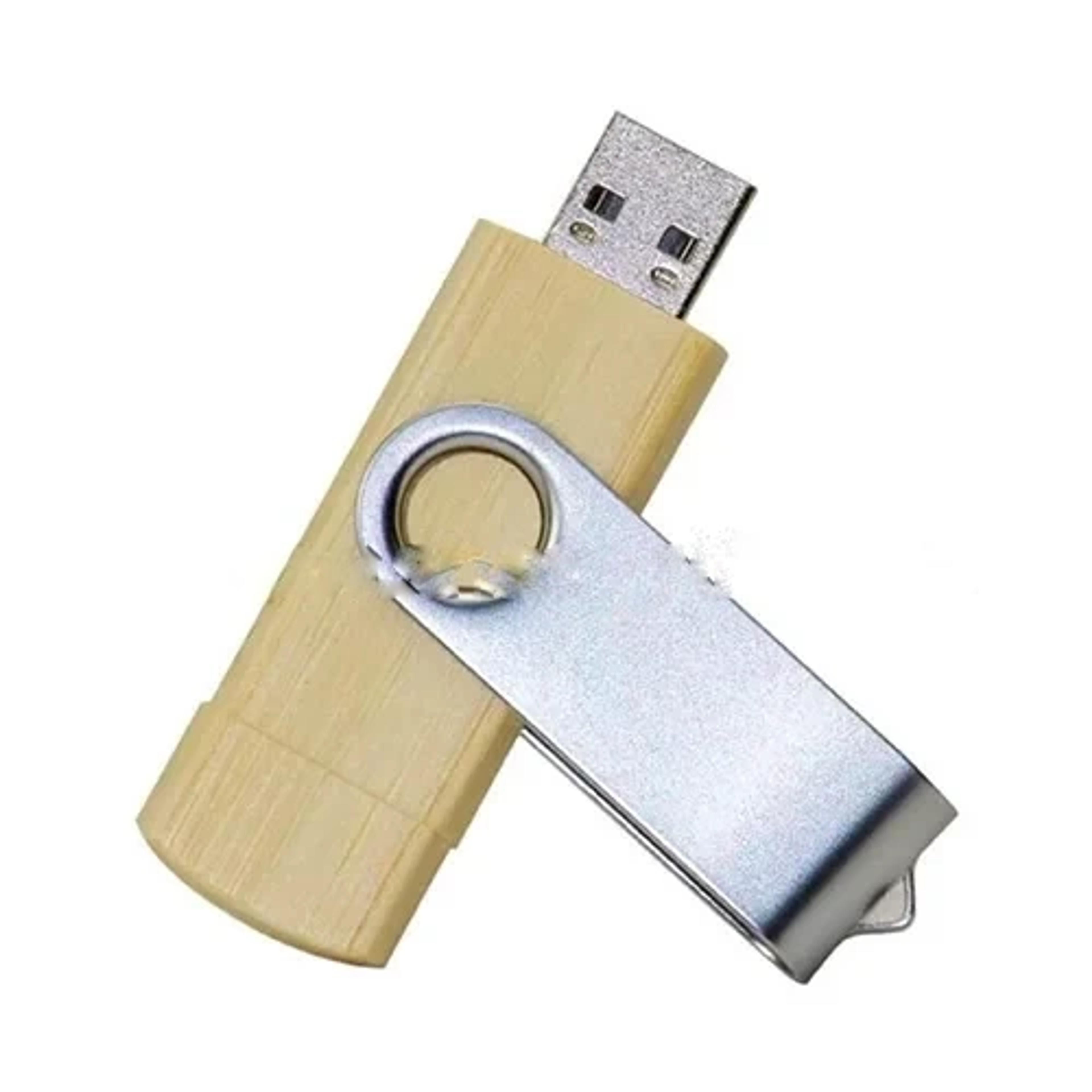 Bamboo OTG Type C With Silver Metal Swivel USB 32gb