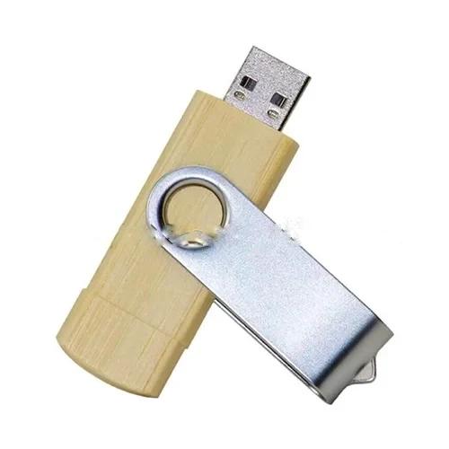 Bamboo OTG Type C With Silver Metal Swivel USB 32gb