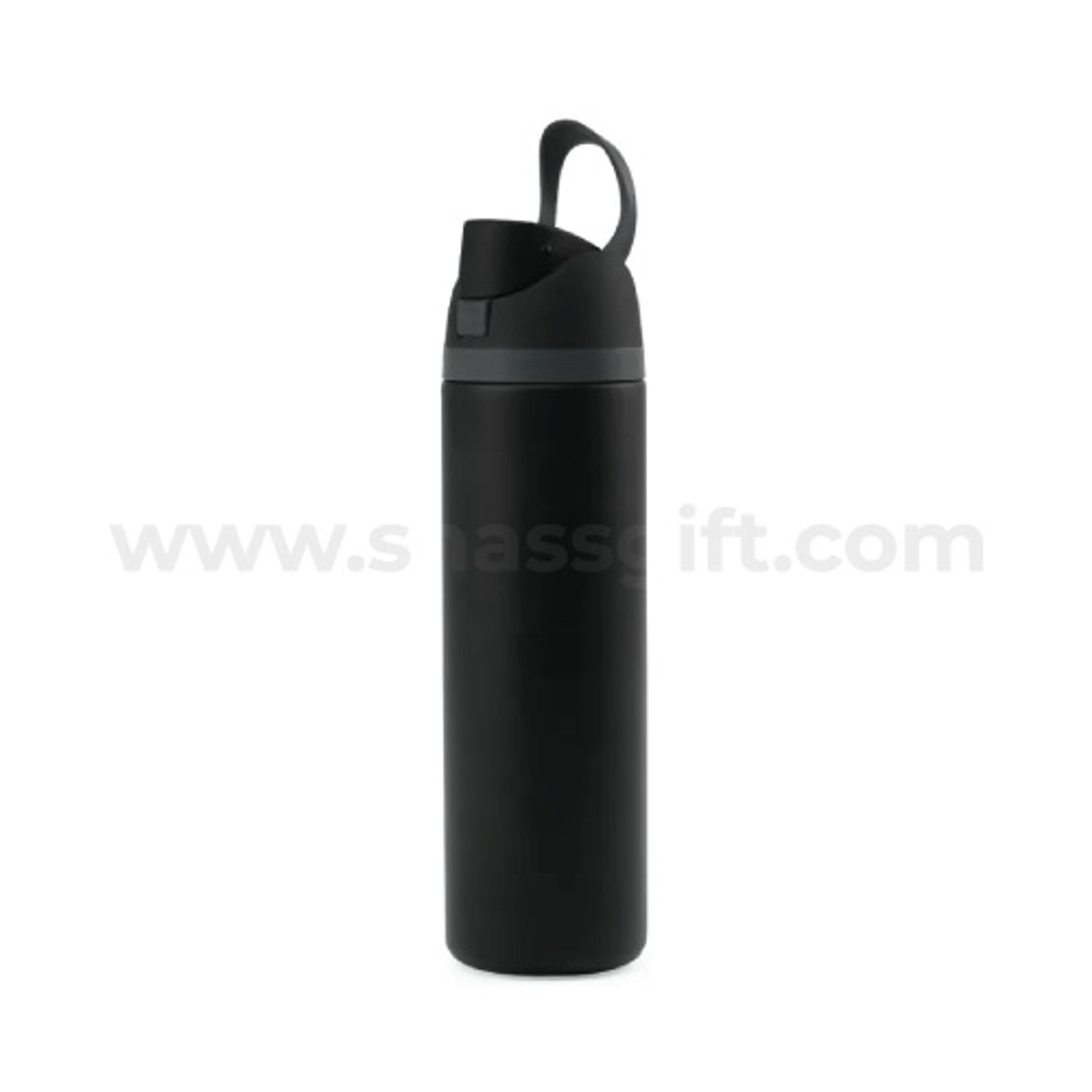 SS  VACUUM BOTTLE WITH STRAW & PUSH BUTTON LID