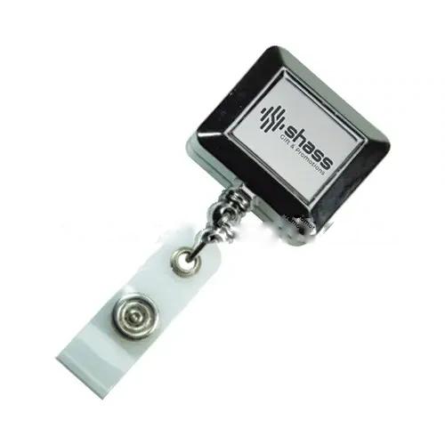 Badge Reels In Silver Mirror Shiny Square
