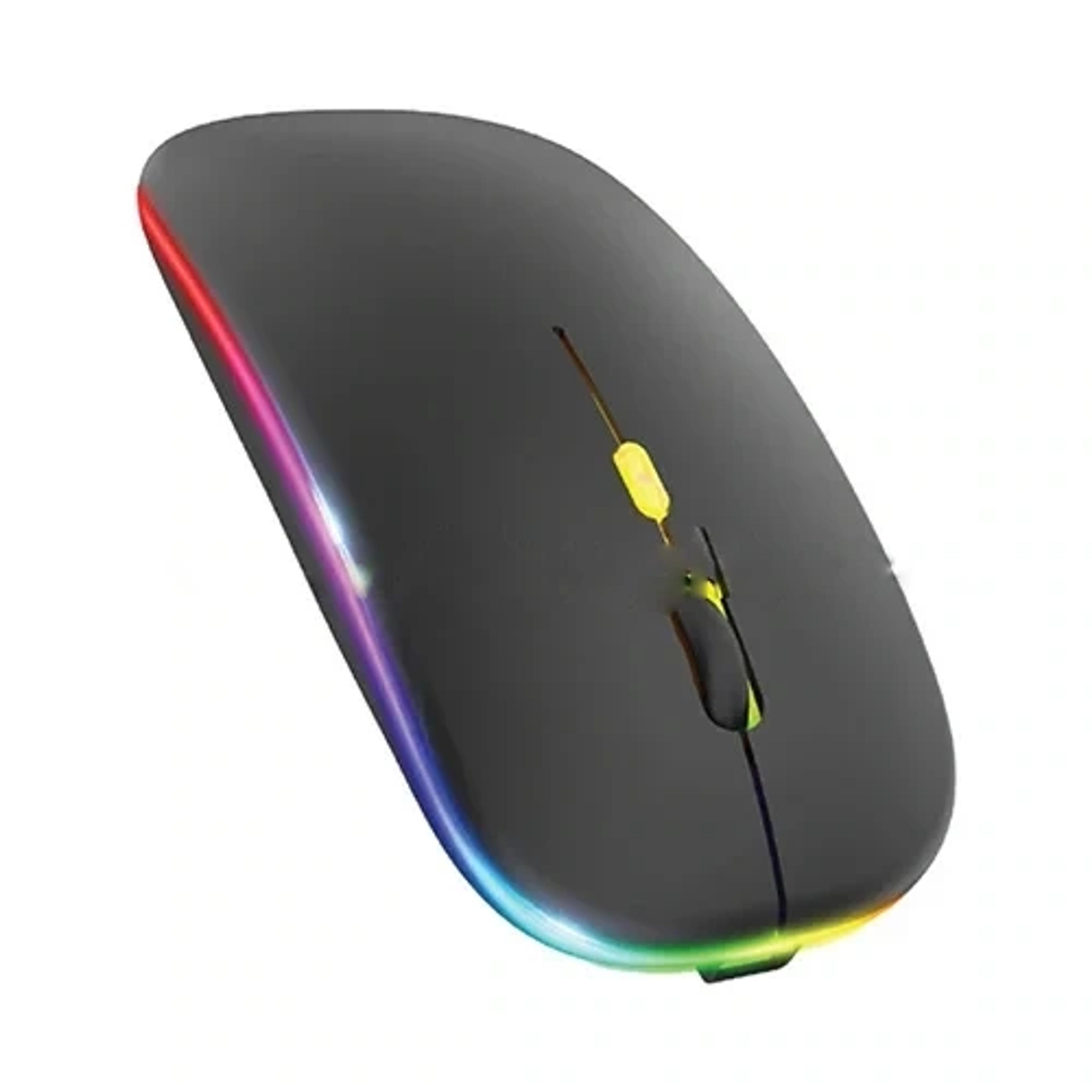 Rechargeable Wireless & Bluetooth Mouse With Light Up Logo