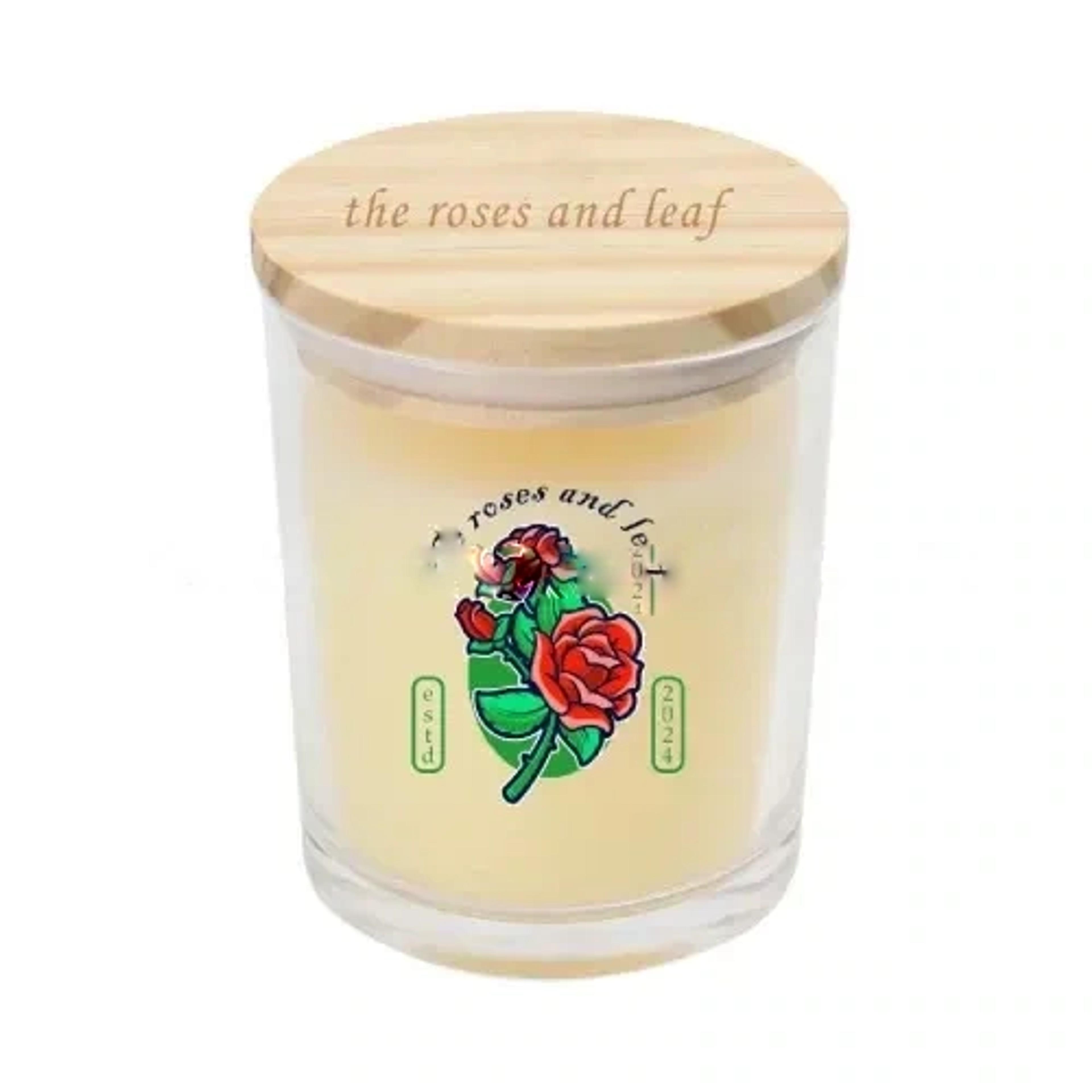 Scented Candle In Glass Bottle With Bamboo Lid