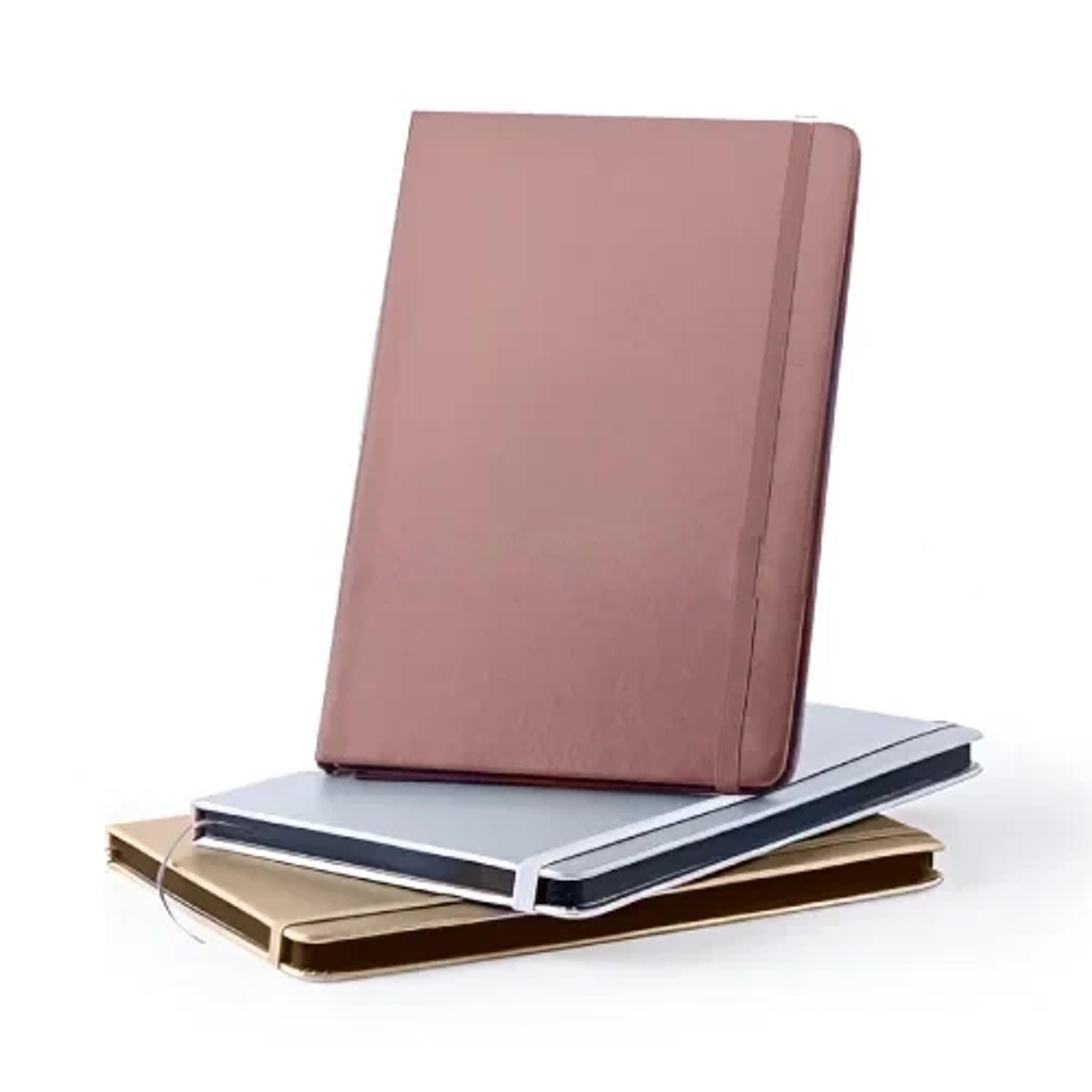 PU A5 Notepad In Metallic Color