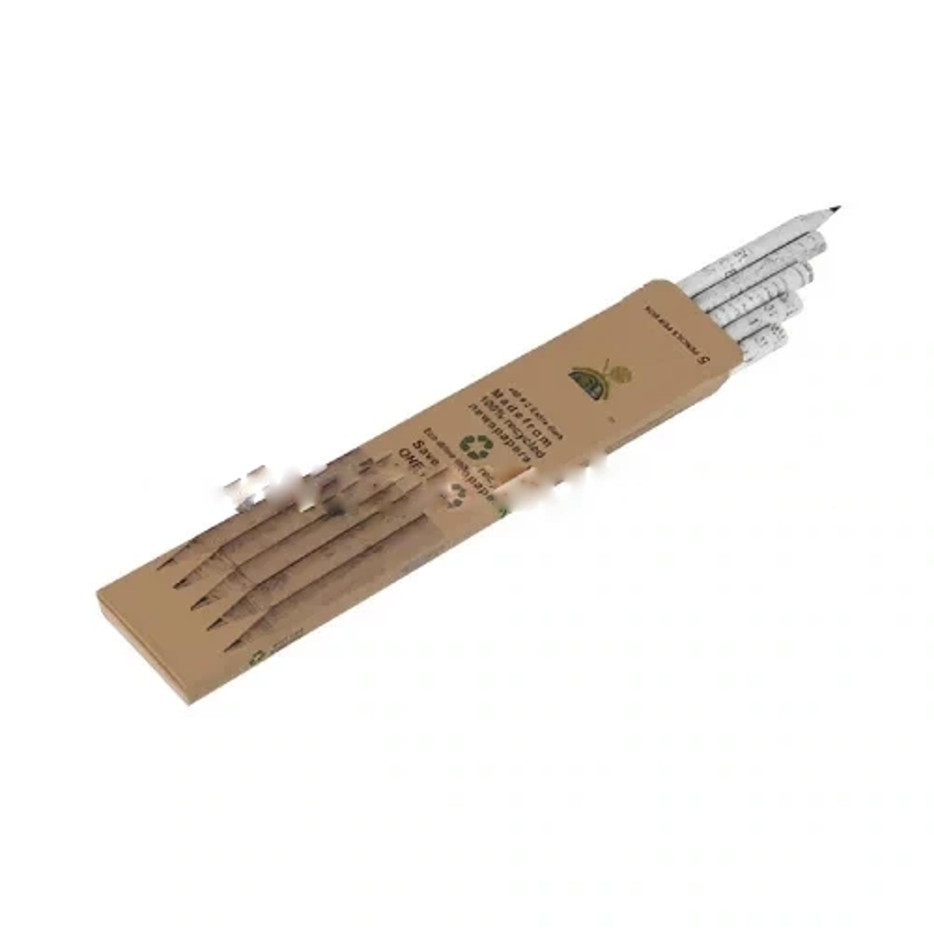 Newspaper Recycled Pencil Set Of 5