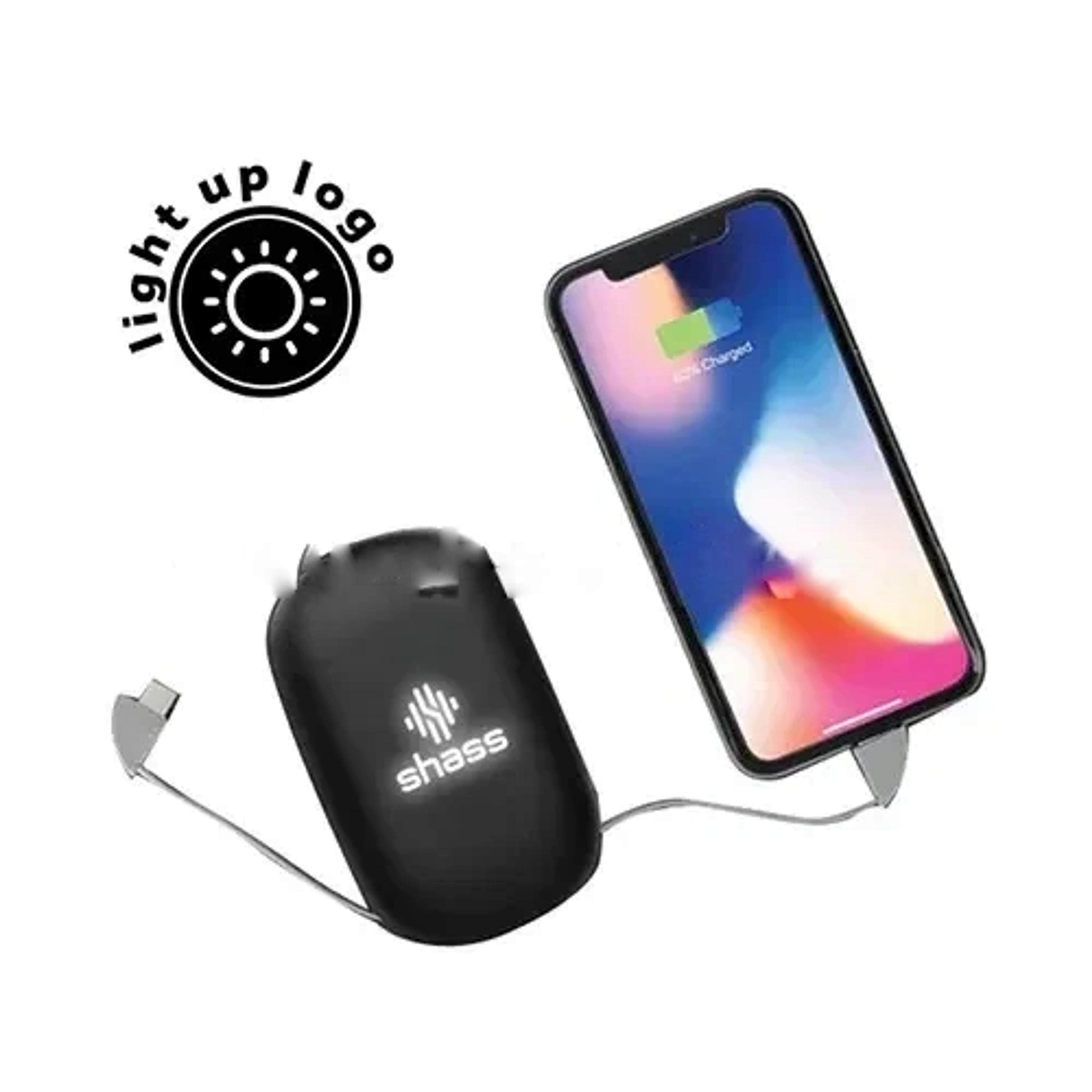 10000 Mah Suction Power Bank With Light-Up Logo