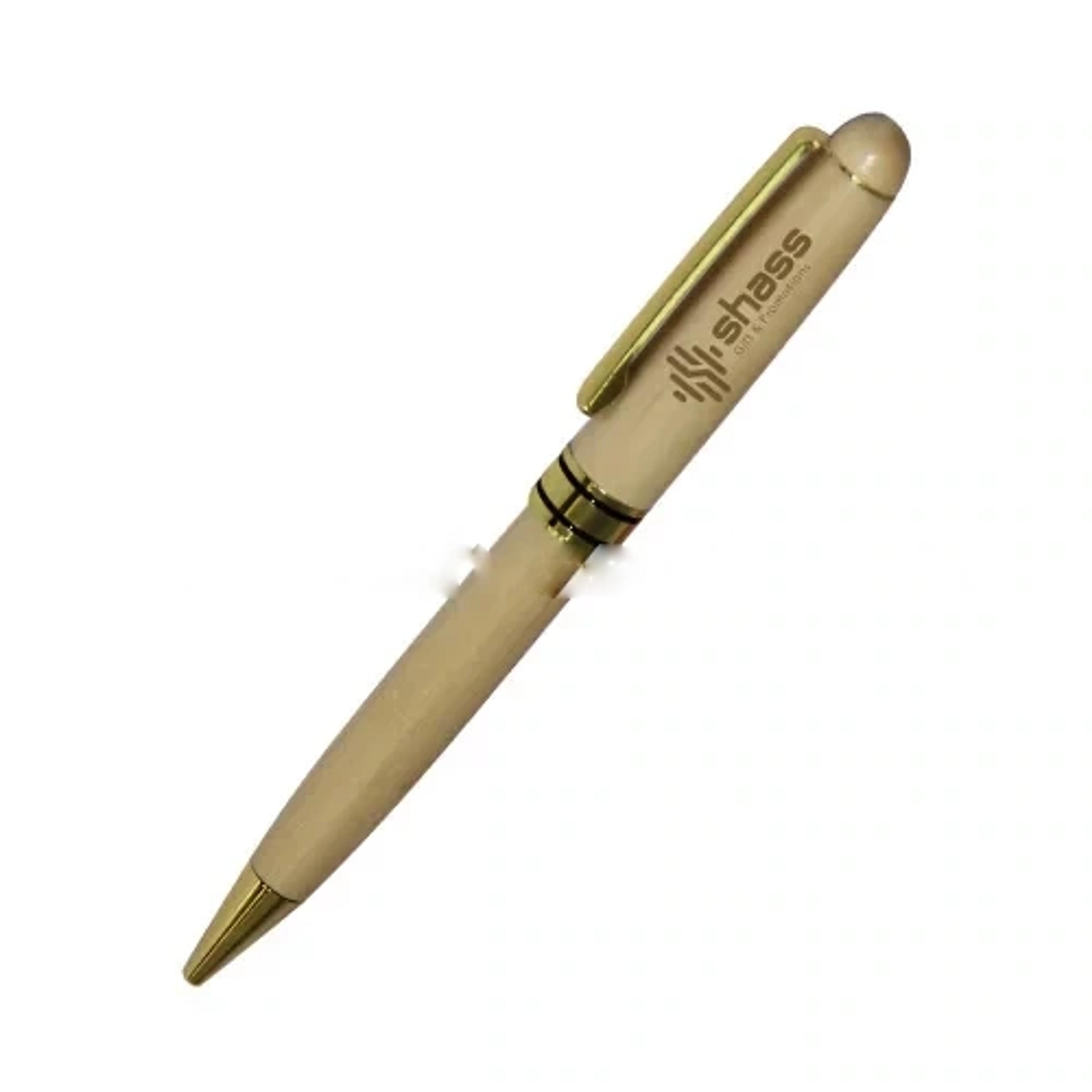 Golden Strap Wooden Promotional Pen