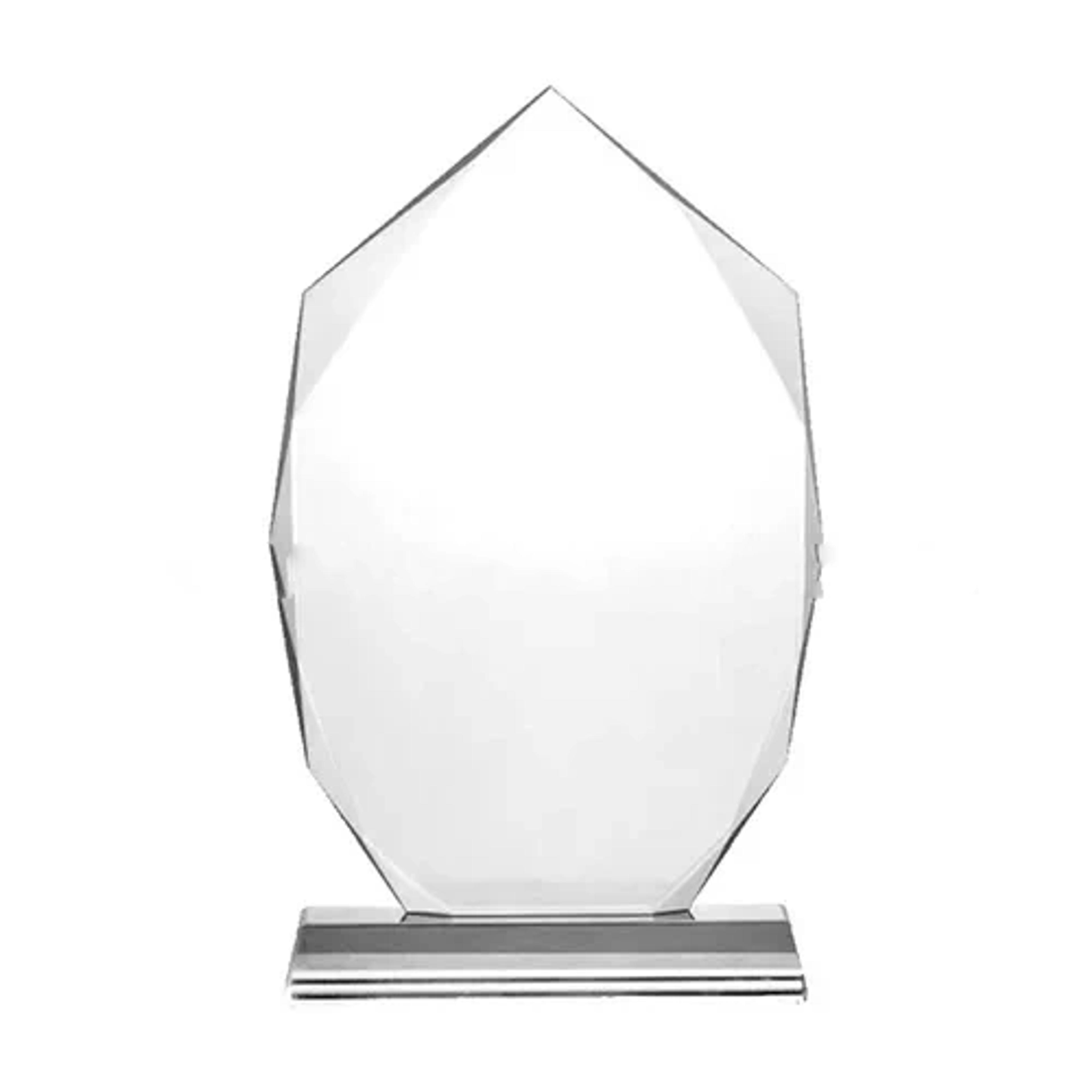 Wide Flame Crystal Awards With Glass Base