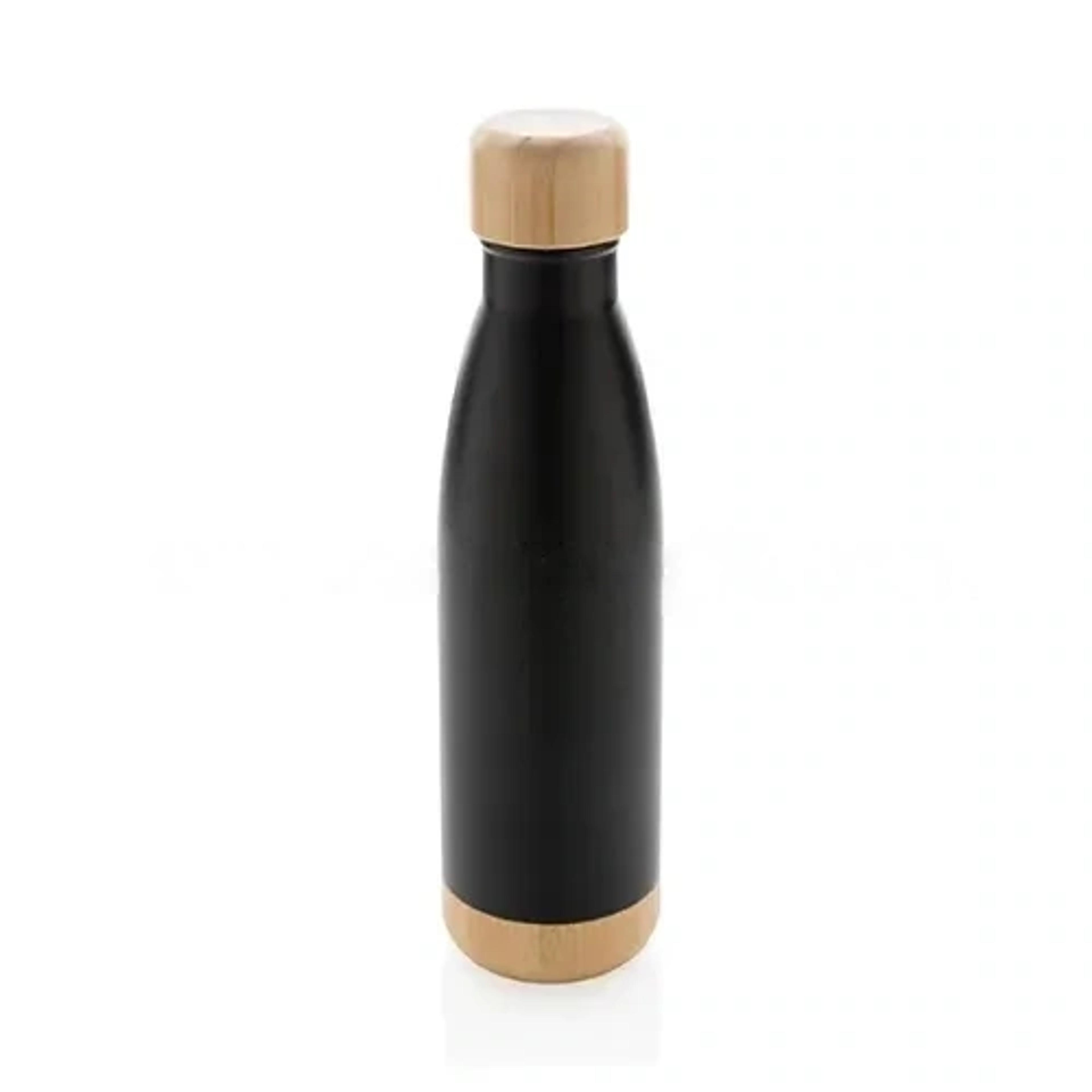 Double Wall Stainless Bottle With Bamboo Lid & Base