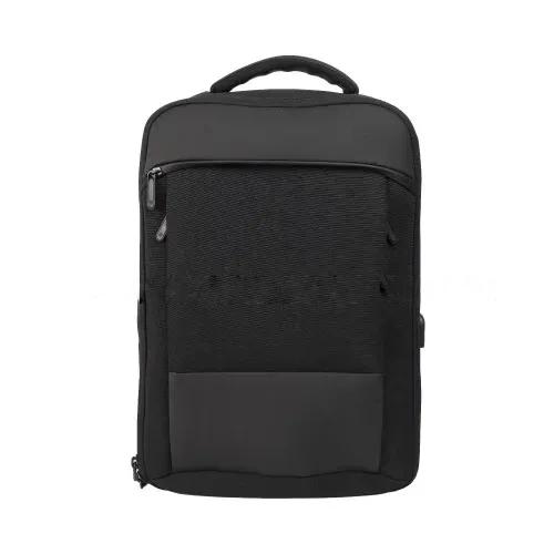Black Leather Detail Backpack