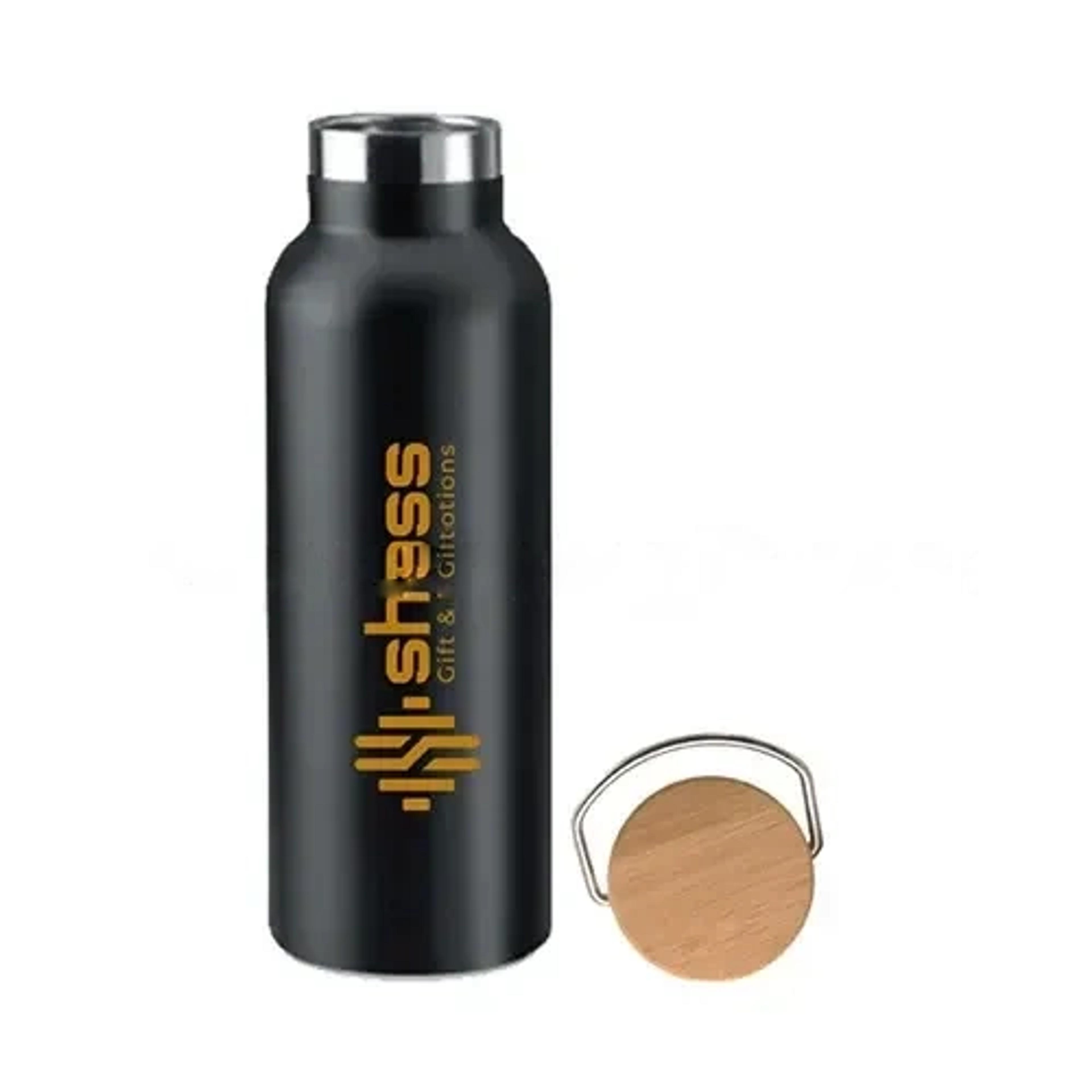 Stainless Steel And Bamboo Cap Flask