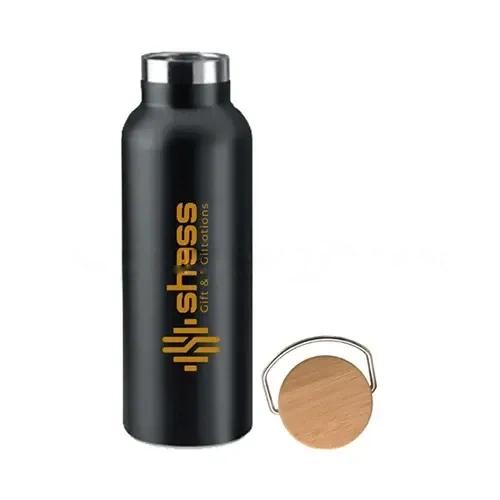 Stainless Steel And Bamboo Cap Flask