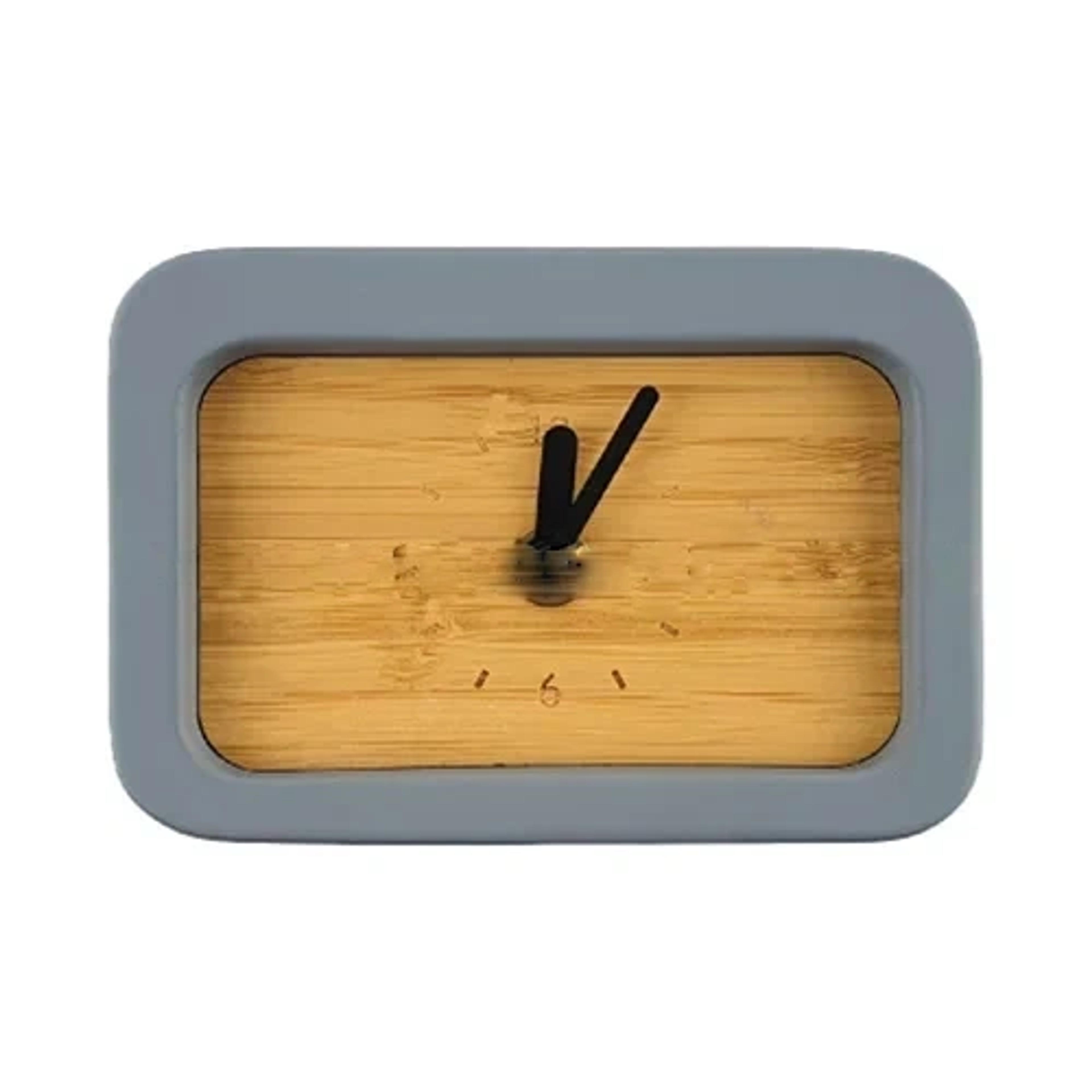 Bamboo Limestone Clock With Wireless Charger