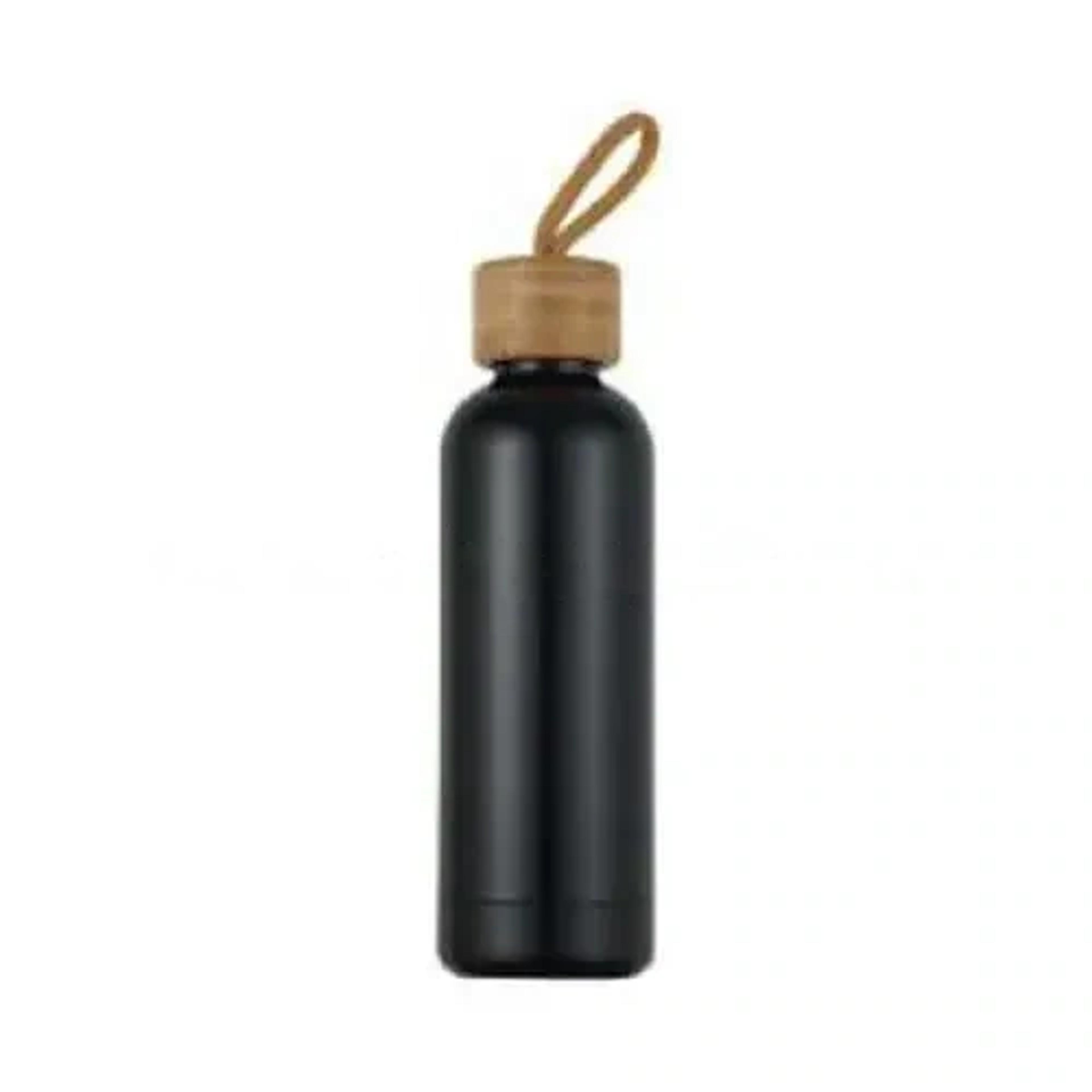 Vacuum Stainless Steel Bottle With String and Bamboo Lid