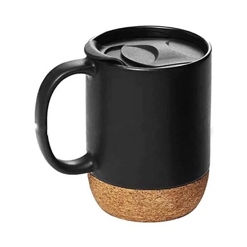 Ceramic Mug With Lid And Cork Base