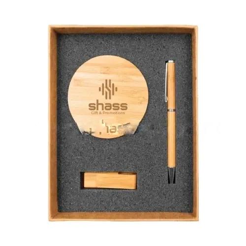 Wireless Charger, USB Flash Drive, Pen With Silver Parts
