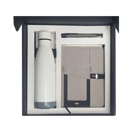 Stainless Steel Bottle, Notebook & Metal Pen