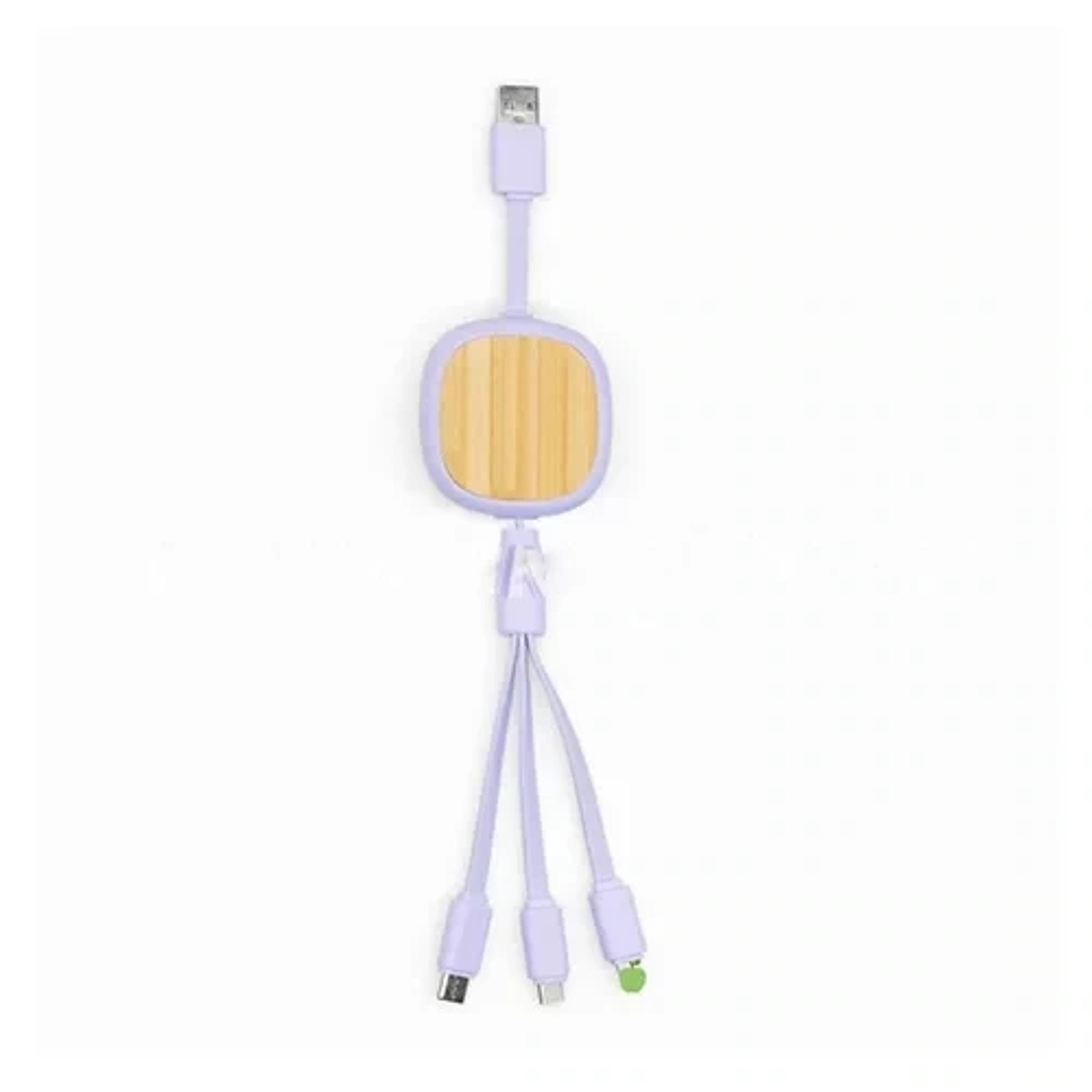 Bamboo Retractable USB Charging Cable
