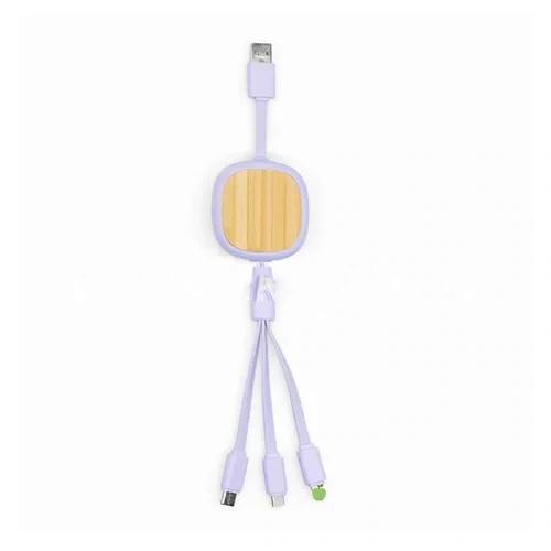 Bamboo Retractable USB Charging Cable