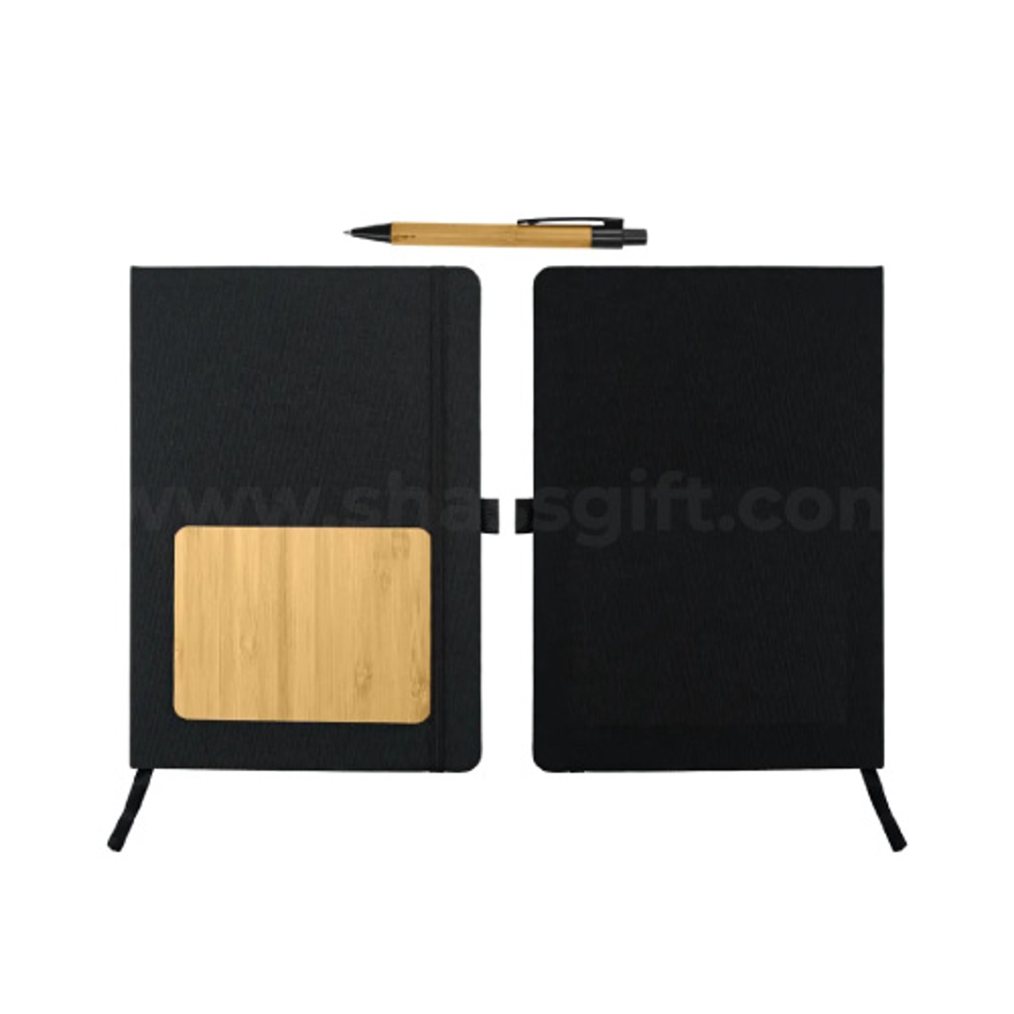 rPET and Bamboo Notebook with Pen Gift Set