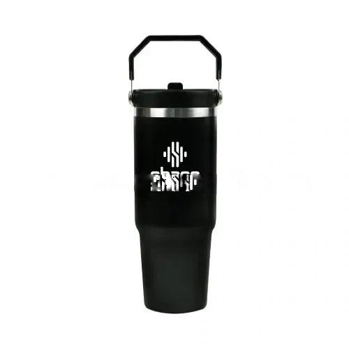 Tumbler With Handle and Straw Stainless Steel Double Wall