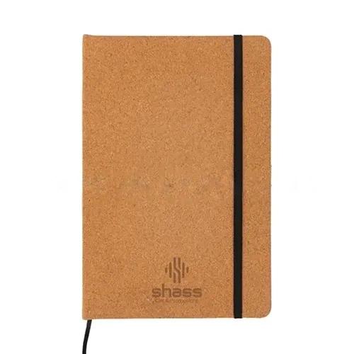 Promotional A5 Size Cork Cover Notebook With Pocket & Pen Holder