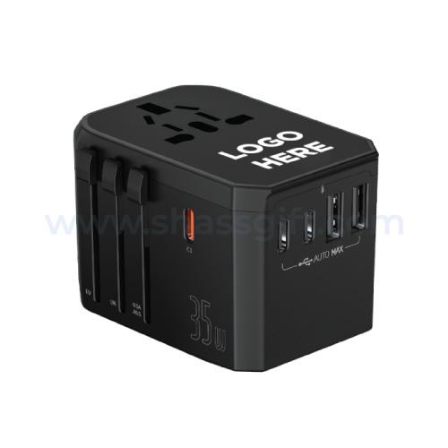 Universal Travel Adapter Light Up Logo
