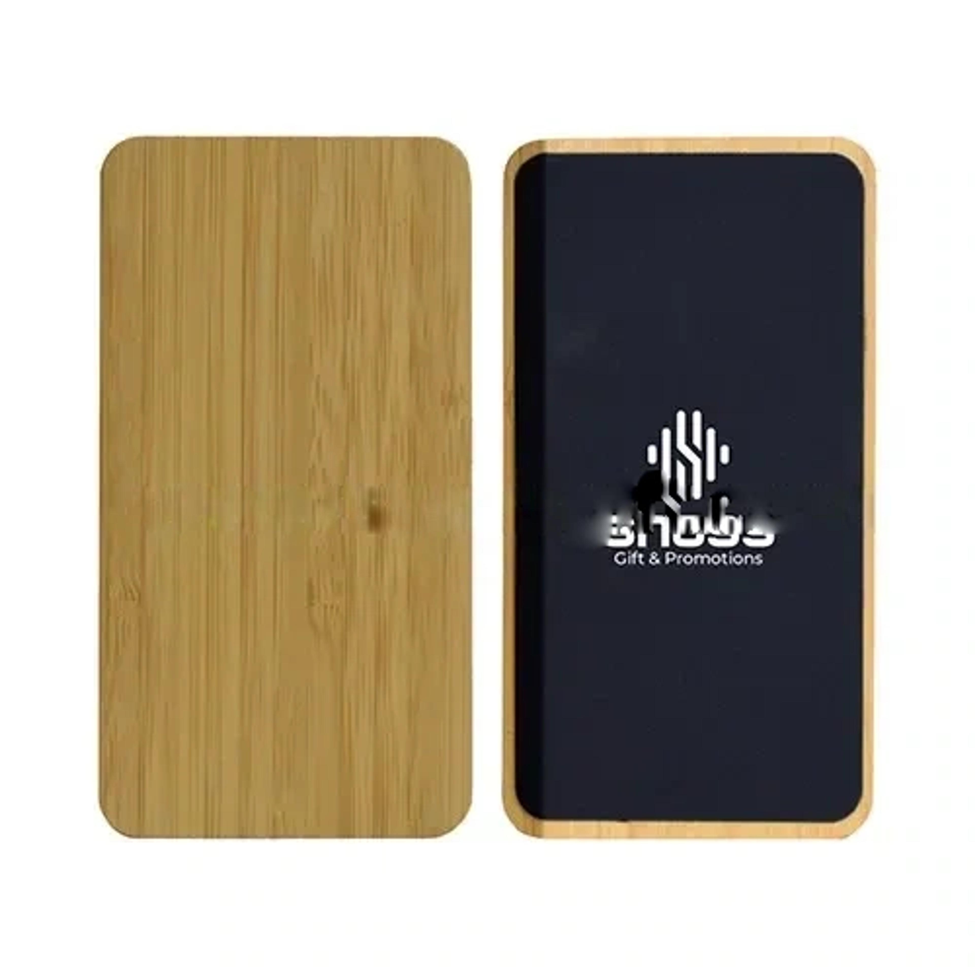 Bamboo Power Bank Light Up Logo